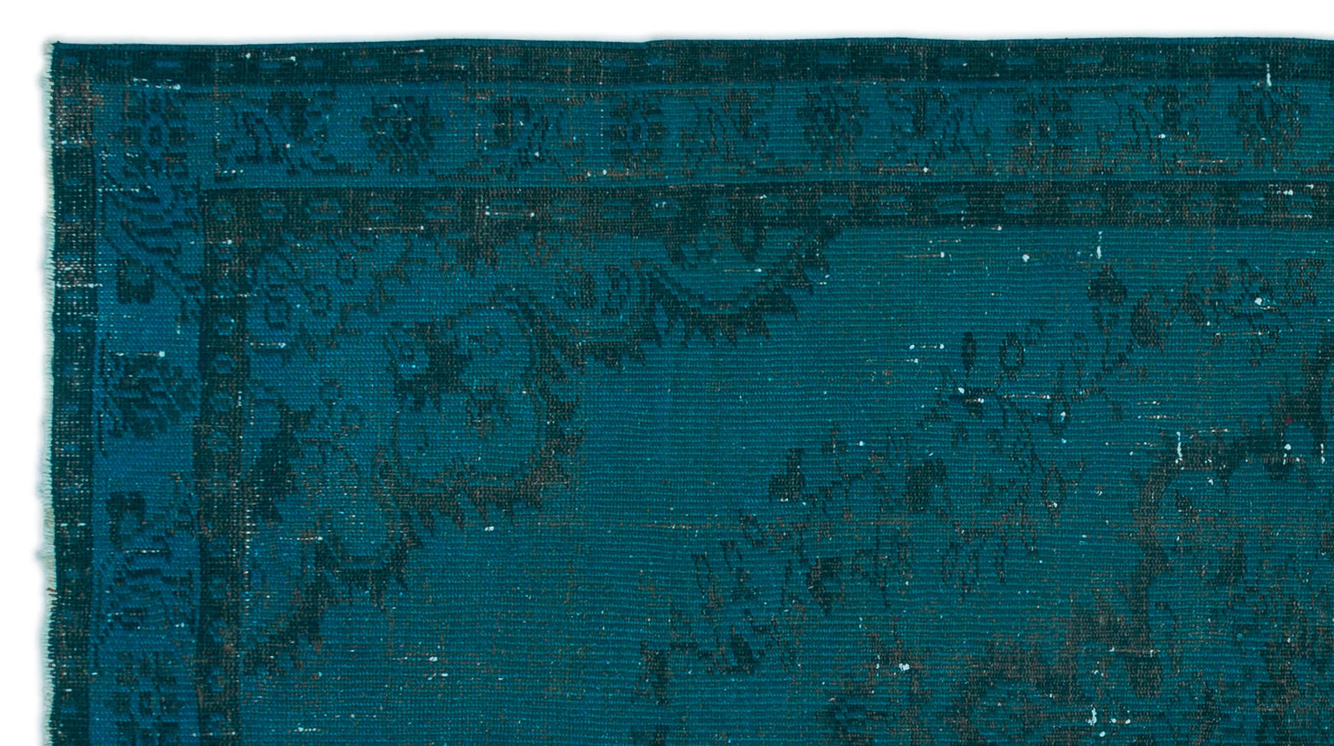 Atina Turquoise Vintage Wool Handmade Area Rug 5'3" x 8'4"