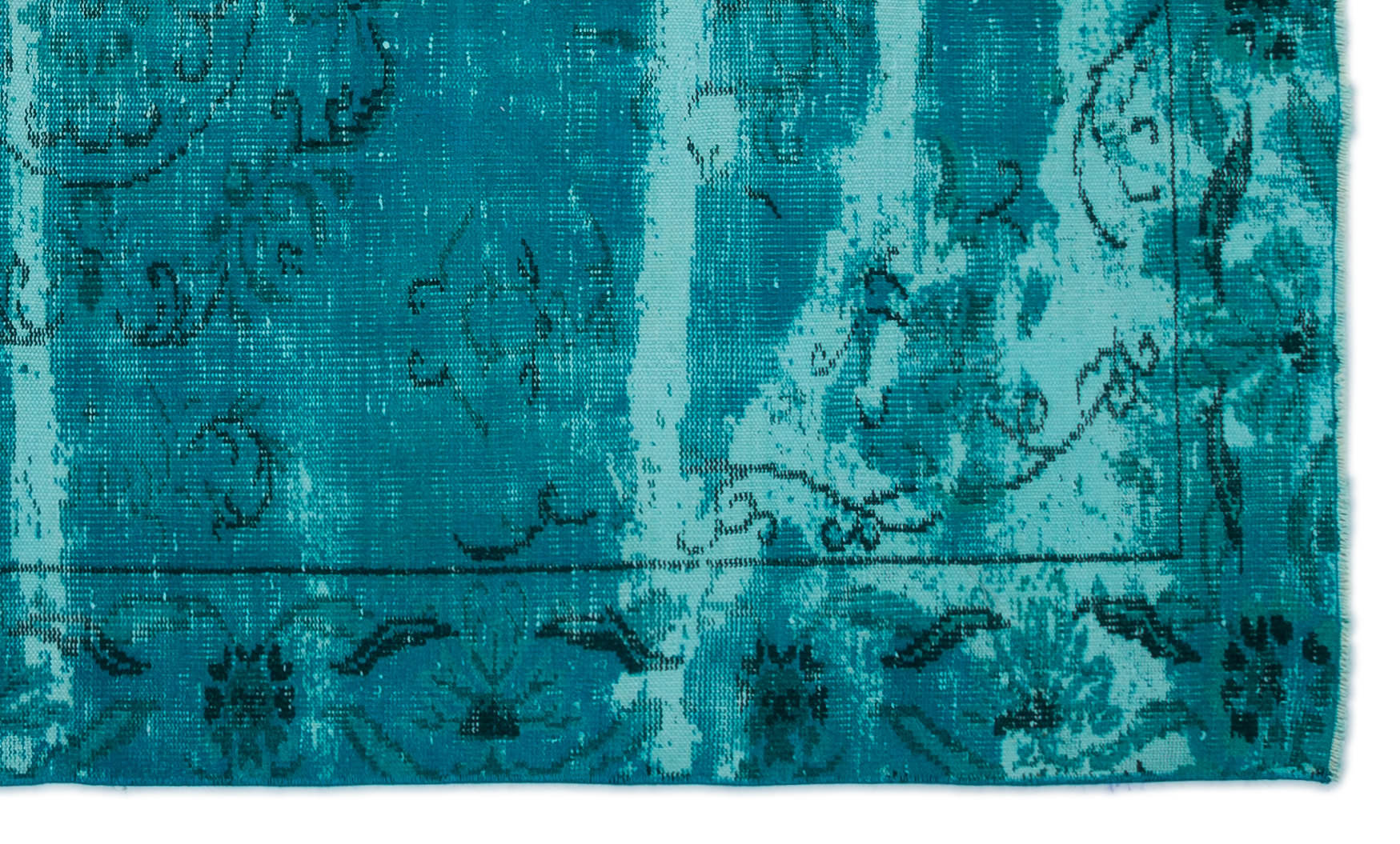 Atina Turquoise Vintage Wool Handmade Area Rug 4'10" x 8'0"