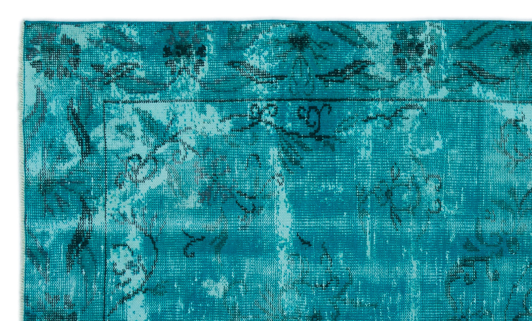Atina Turquoise Vintage Wool Handmade Area Rug 4'10" x 8'0"