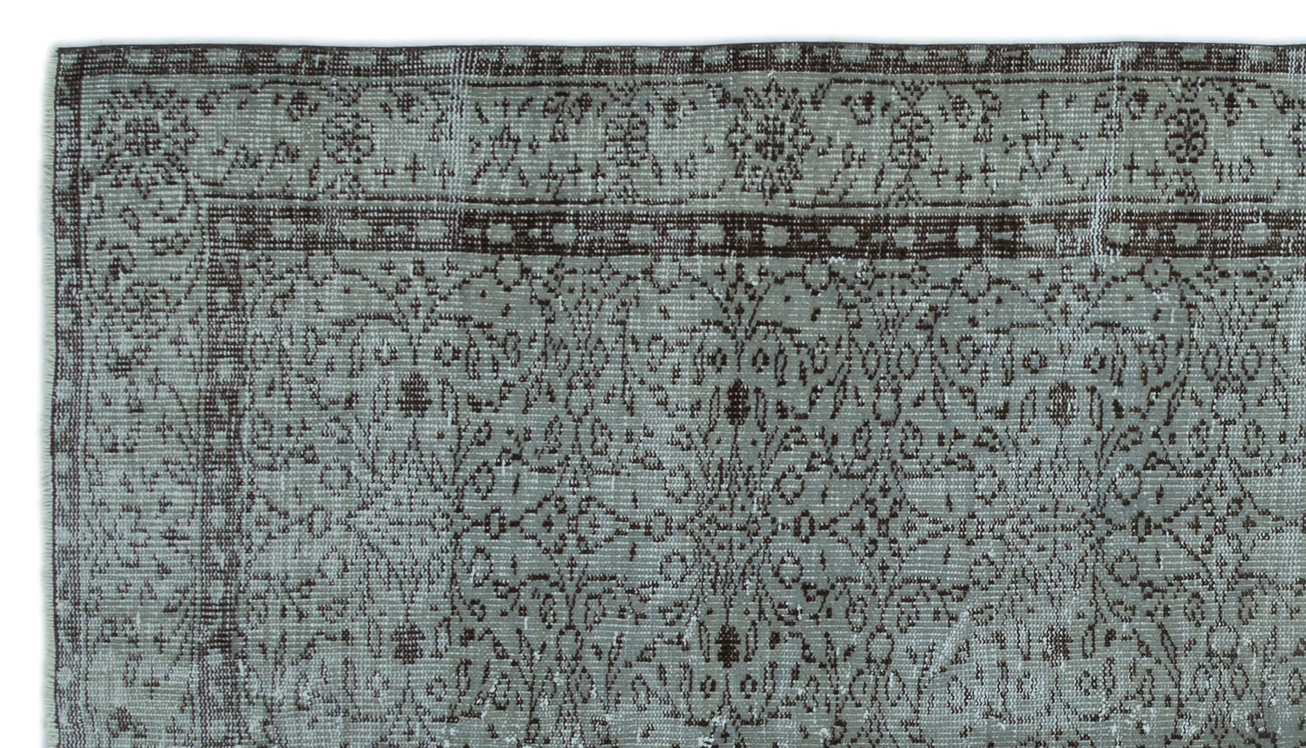 Atina Grey Vintage Wool Handmade Area Rug 4'10" x 8'9"