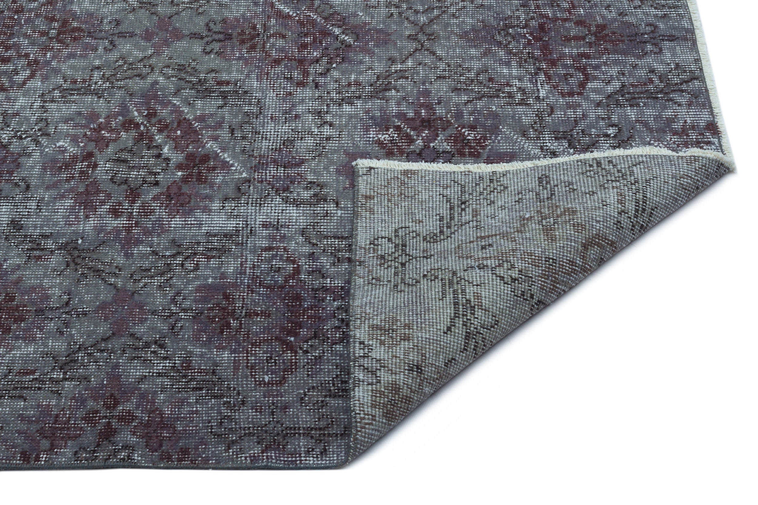 Atina Grey Vintage Wool Handmade Area Rug 5'9" x 9'1"