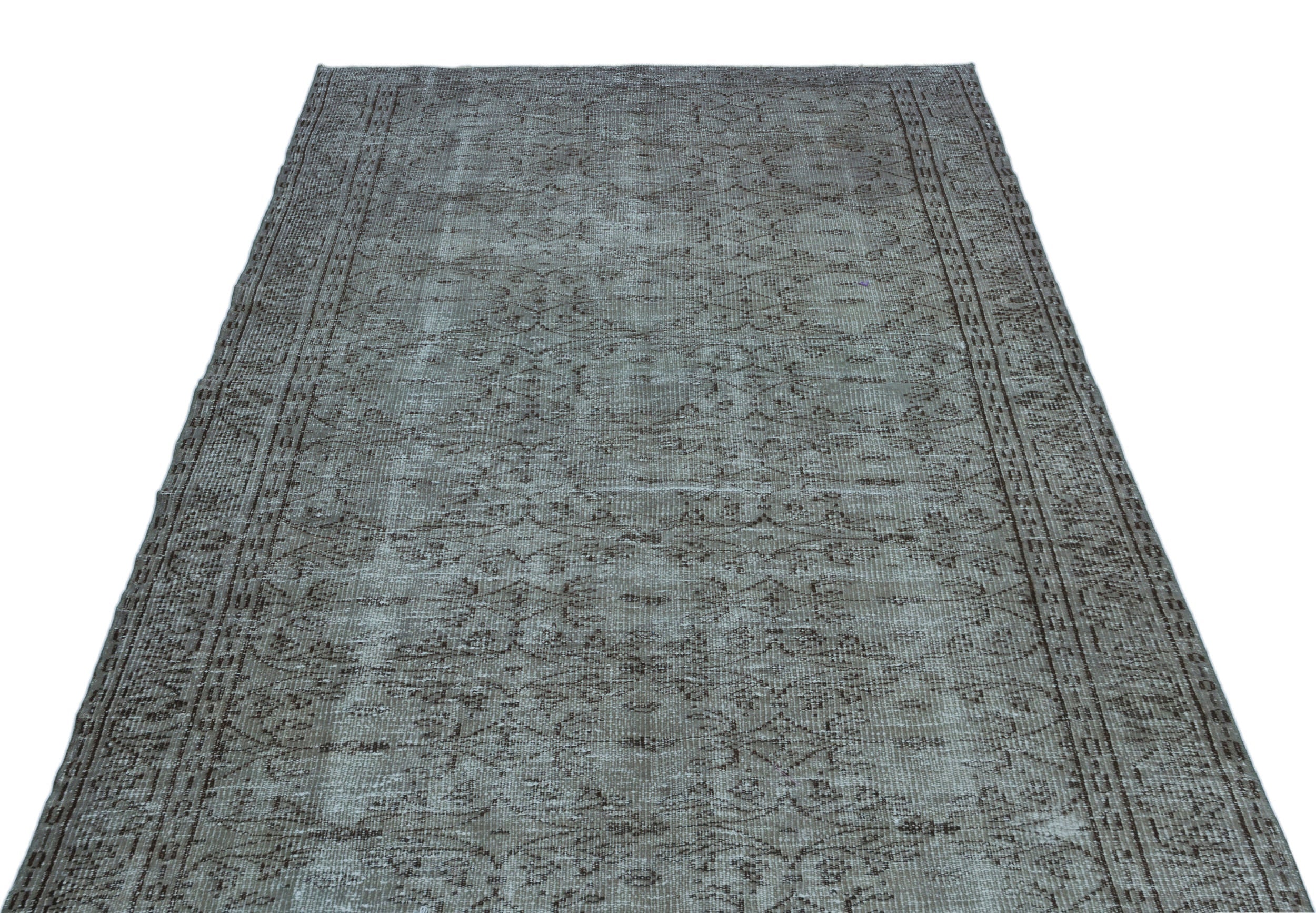 Atina Green Vintage Wool Handmade Area Rug 4'10" x 7'9"