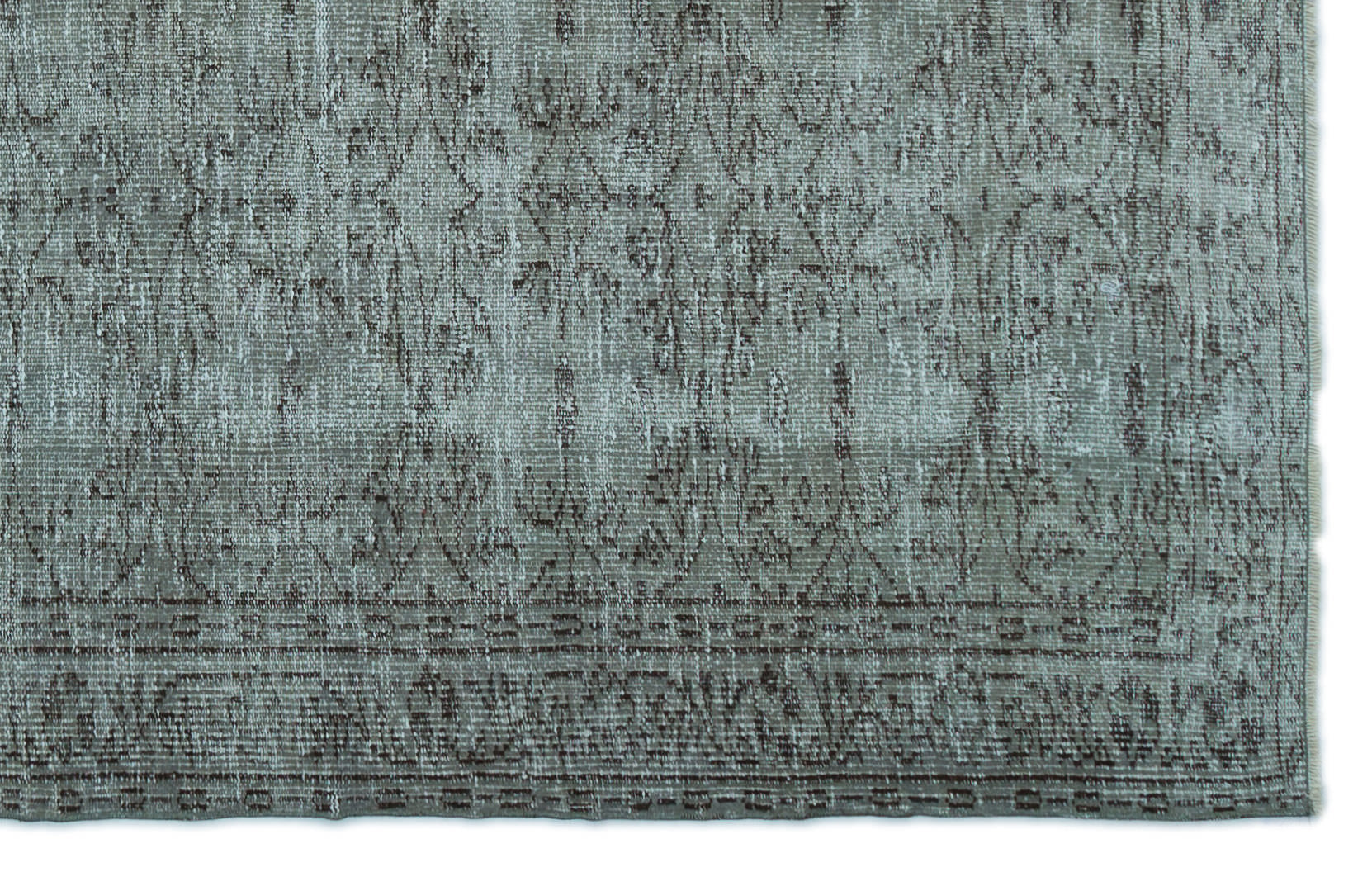 Atina Green Vintage Wool Handmade Area Rug 4'10" x 7'9"