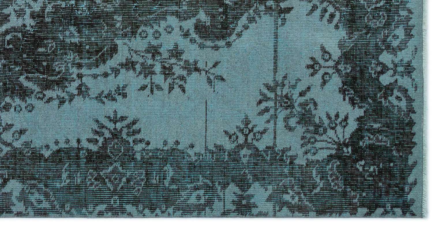 Atina Turquoise Vintage Wool Handmade Area Rug 3'8" x 7'2"