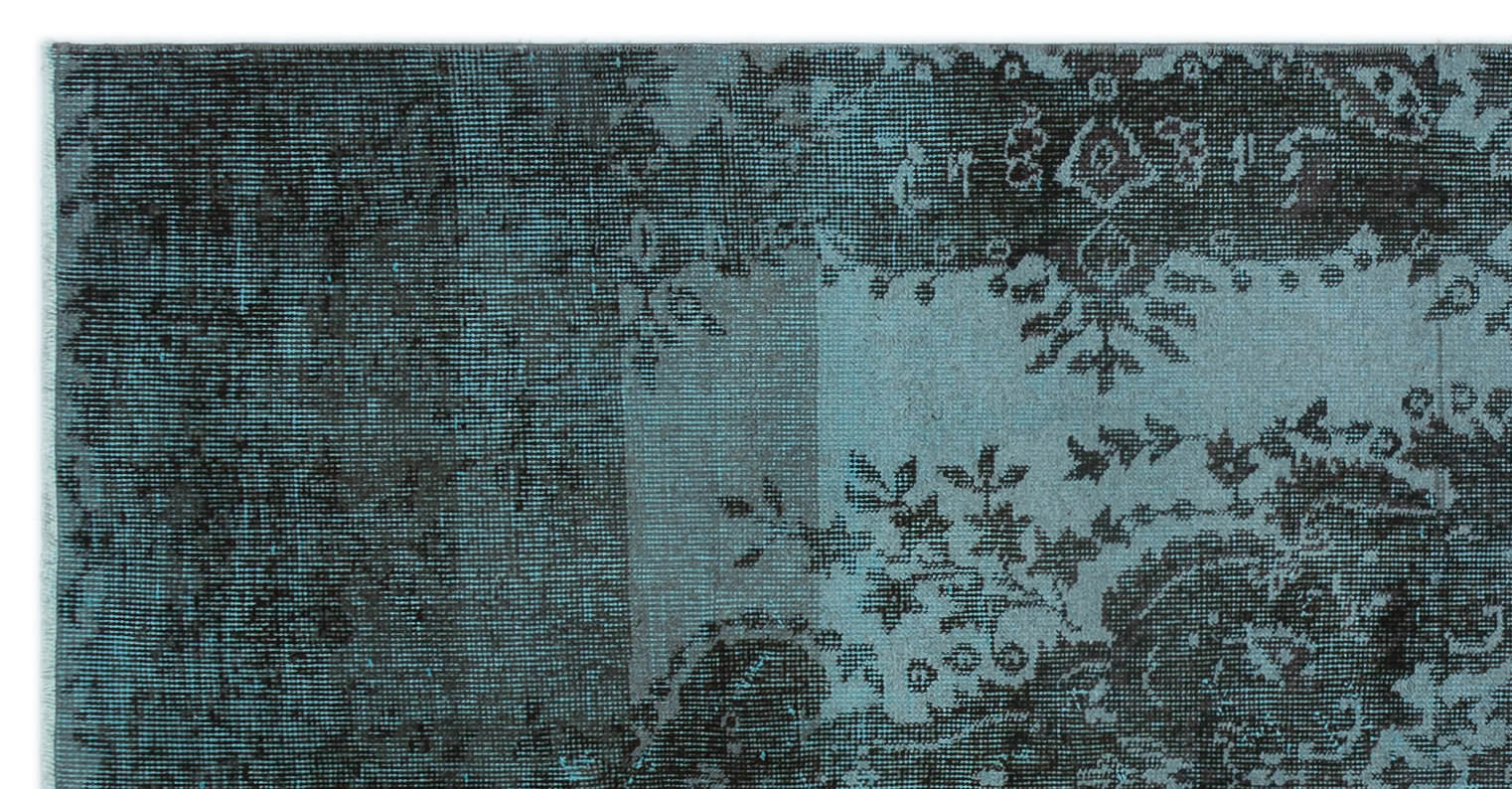 Atina Turquoise Vintage Wool Handmade Area Rug 3'8" x 7'2"