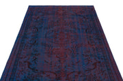 Atina Purple Vintage Wool Handmade Area Rug 4'11" x 7'7"