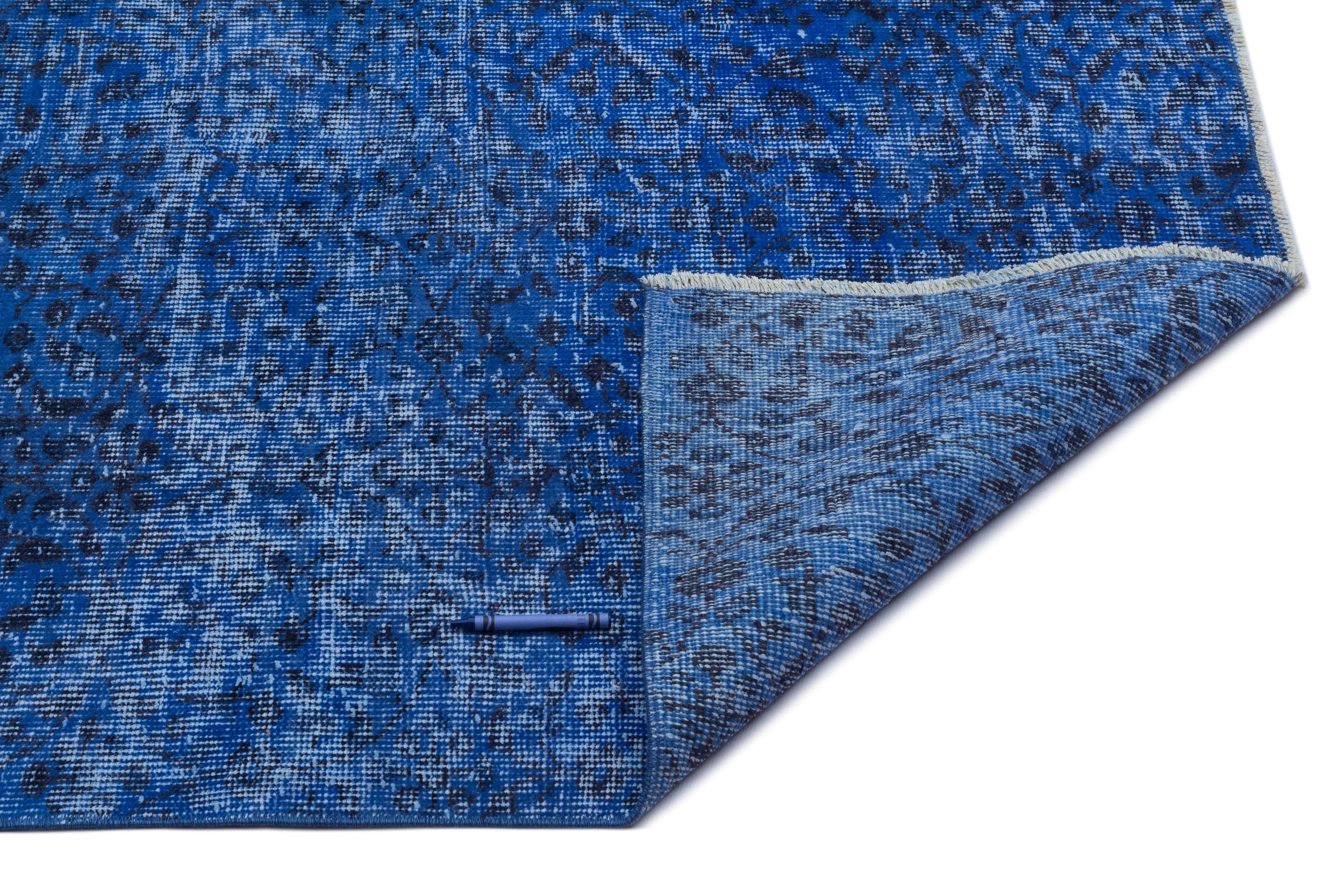 Atina Blue Vintage Wool Handmade Area Rug 5'8" x 8'7"