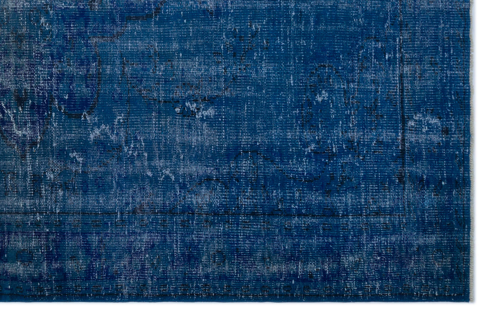 Atina Blue Vintage Wool Handmade Area Rug 6'6" x 8'9"