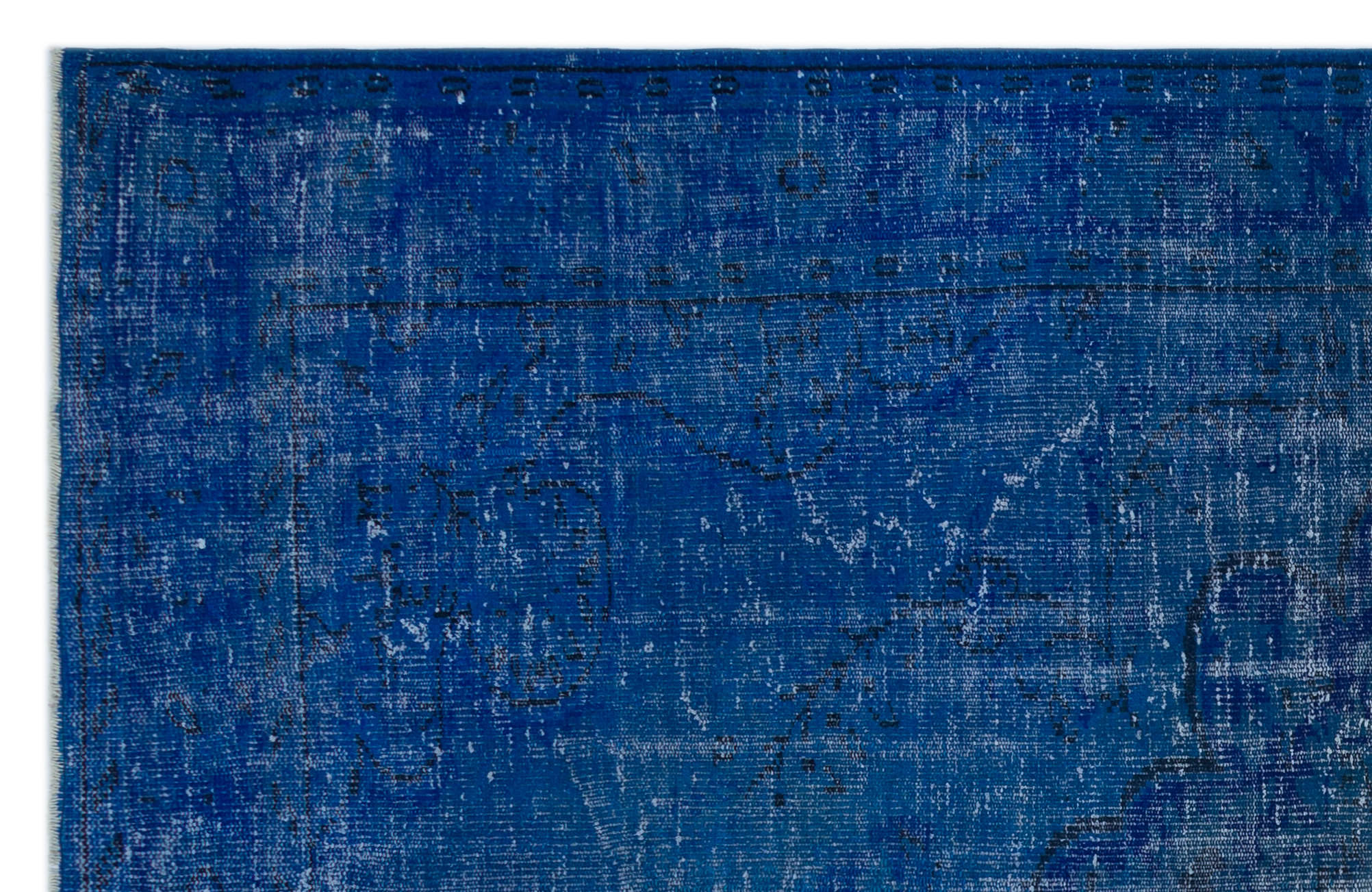 Atina Blue Vintage Wool Handmade Area Rug 6'6" x 8'9"