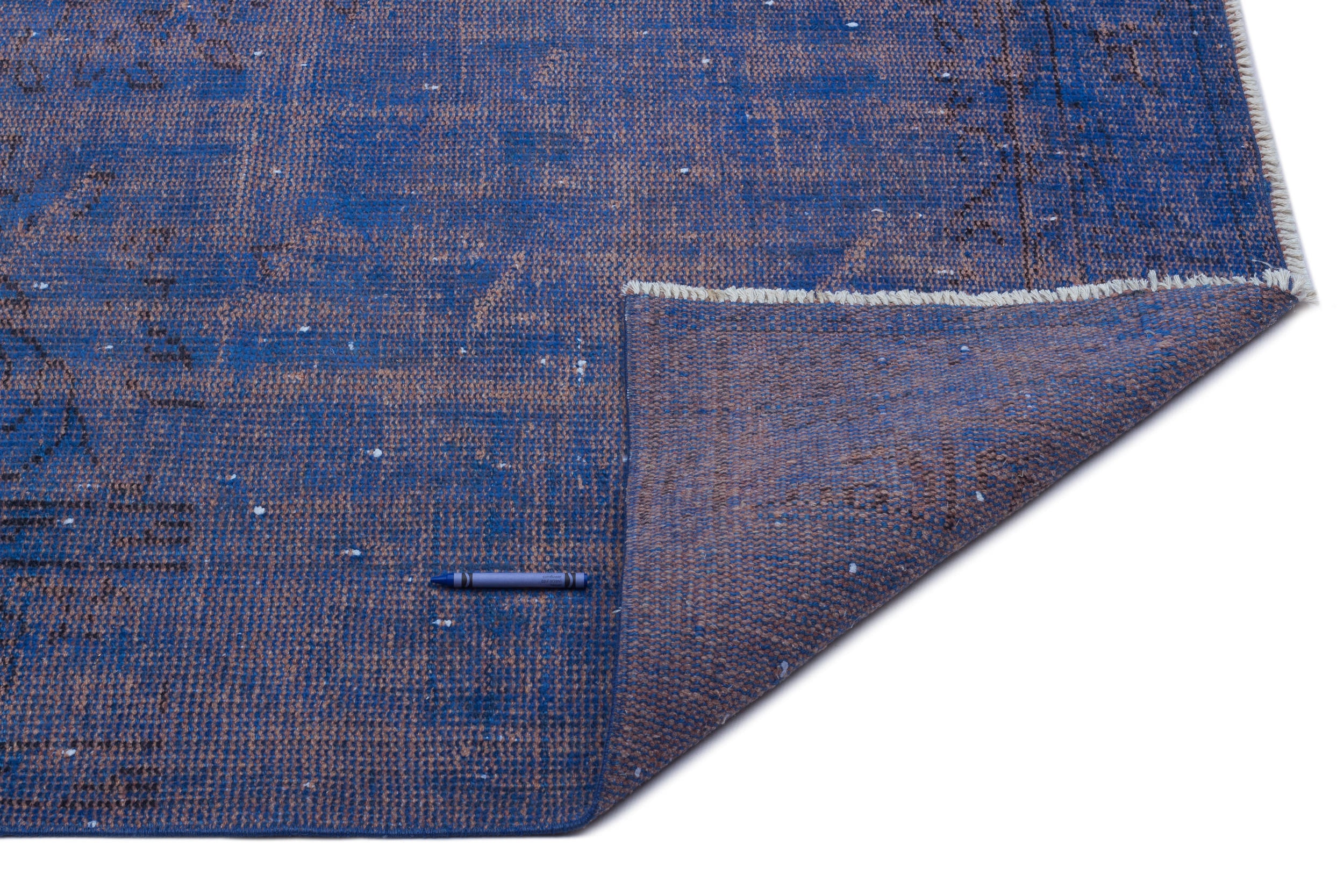 Atina Blue Vintage Wool Handmade Area Rug 6'1" x 9'5"