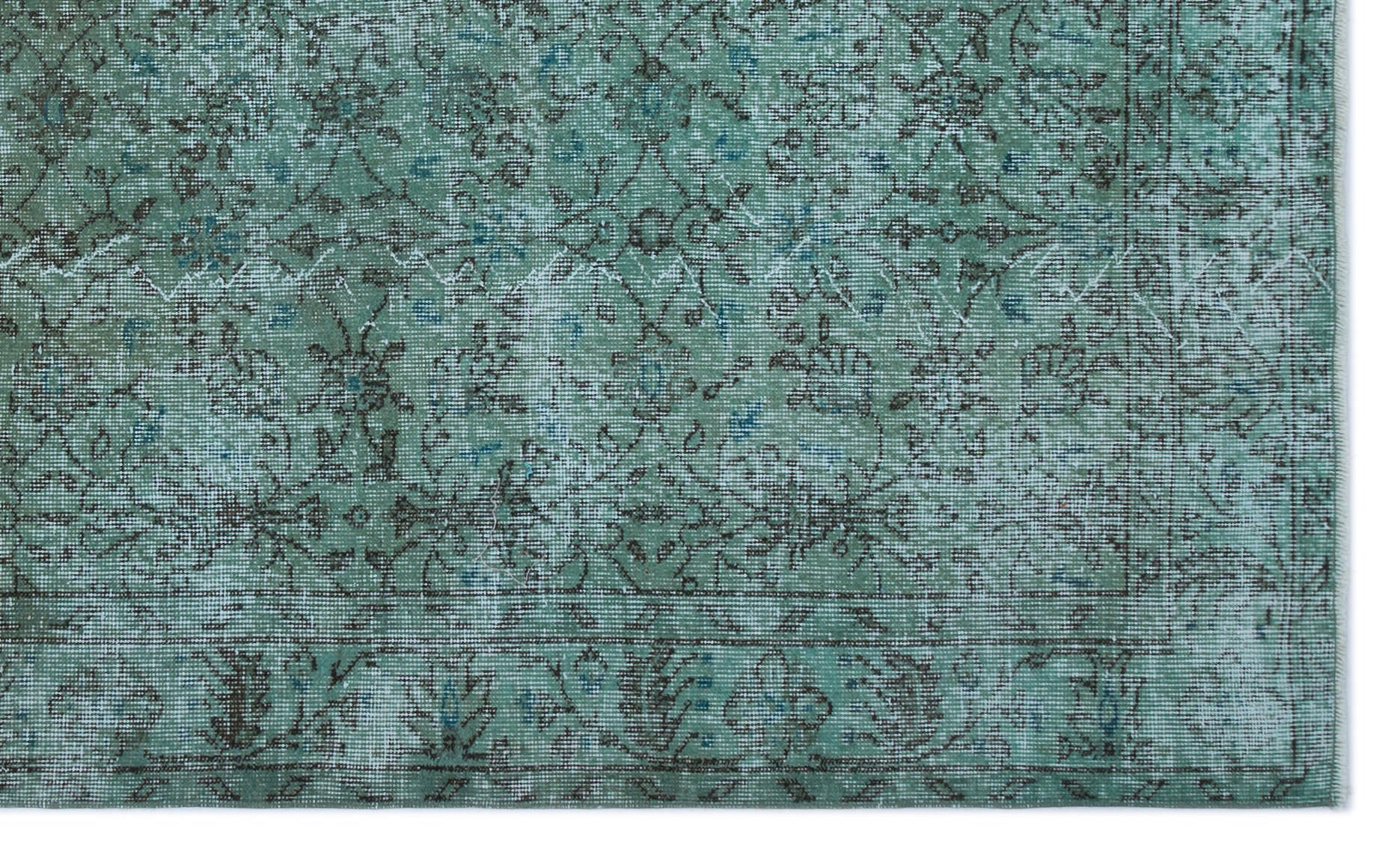 Atina Turquoise Vintage Wool Handmade Area Rug 5'3" x 8'9"
