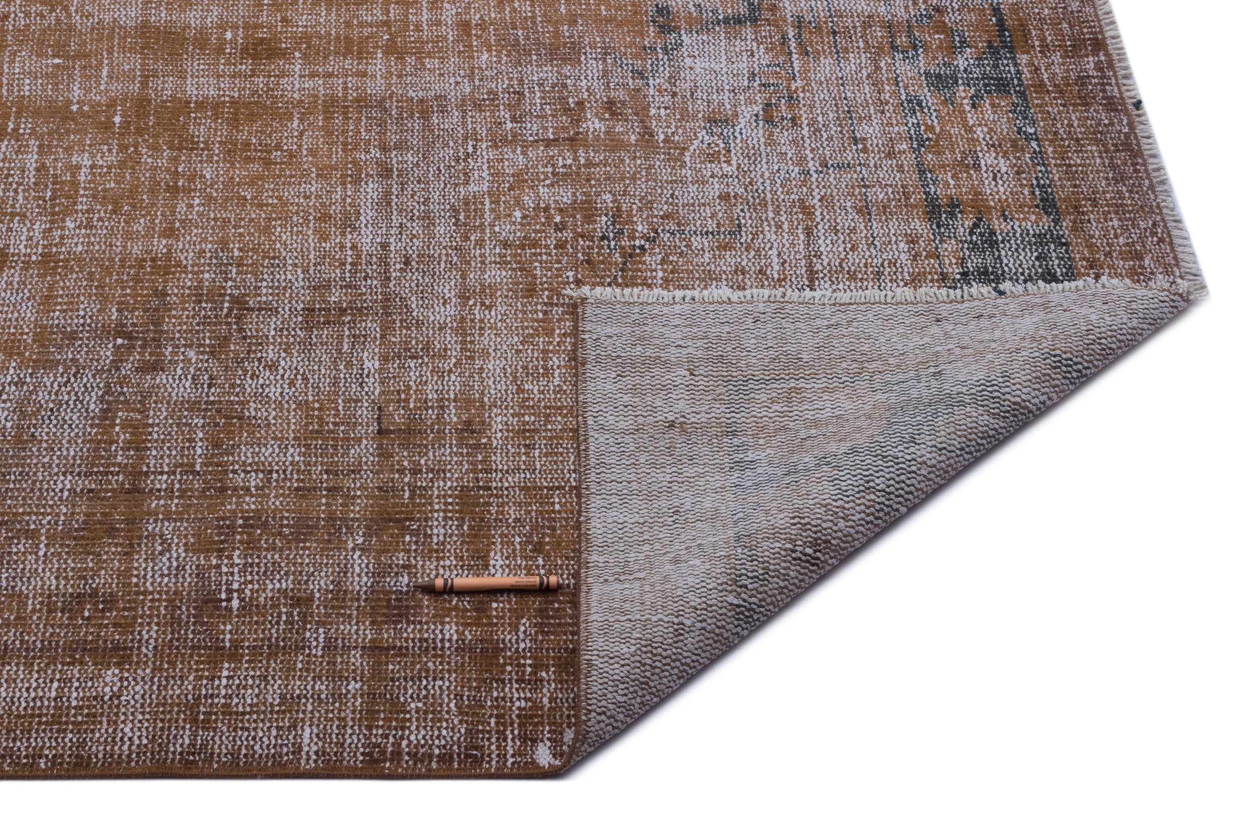 Atina Brown Vintage Wool Handmade Area Rug 5'9" x 9'9"