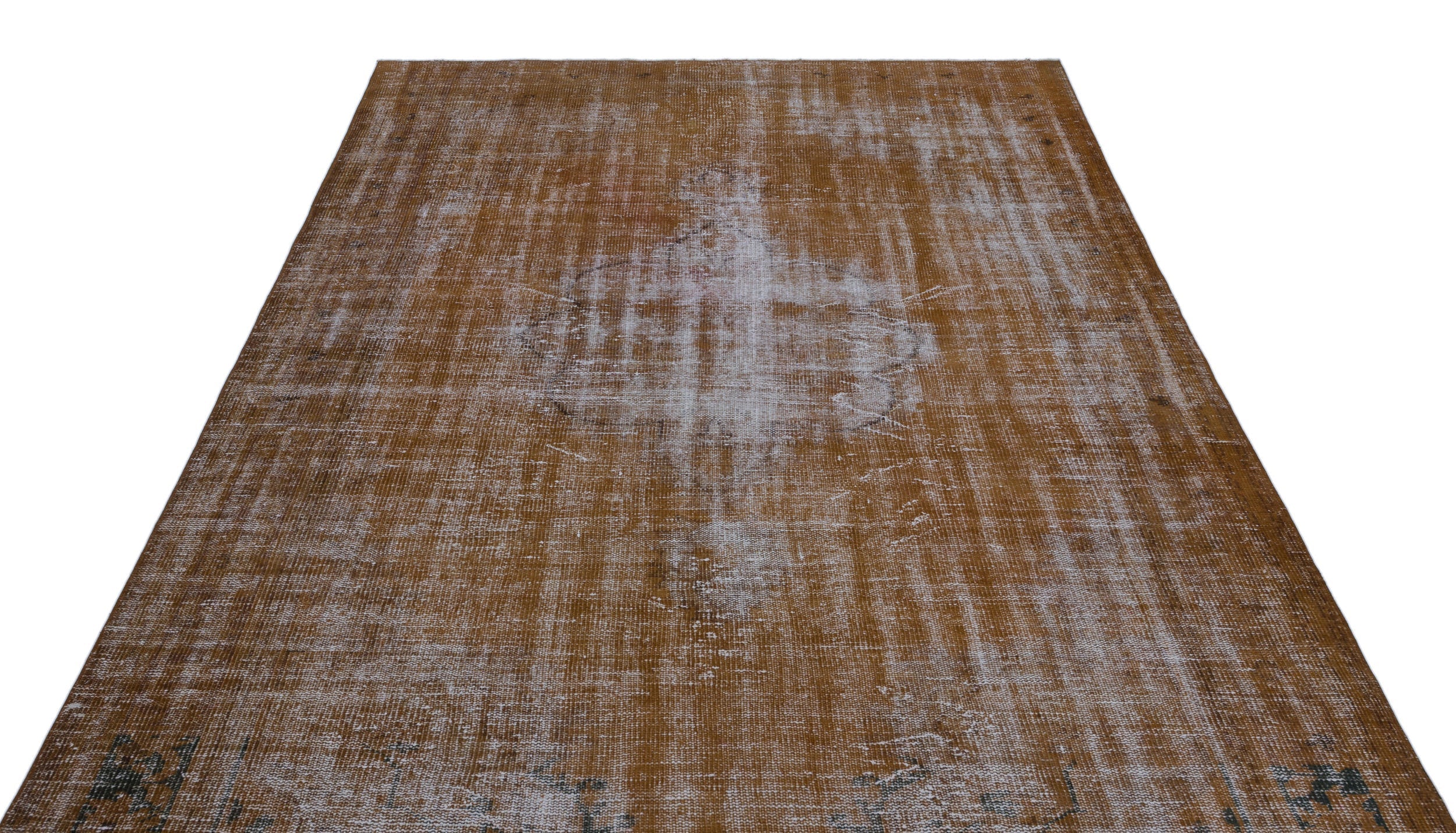 Atina Brown Vintage Wool Handmade Area Rug 5'9" x 9'9"