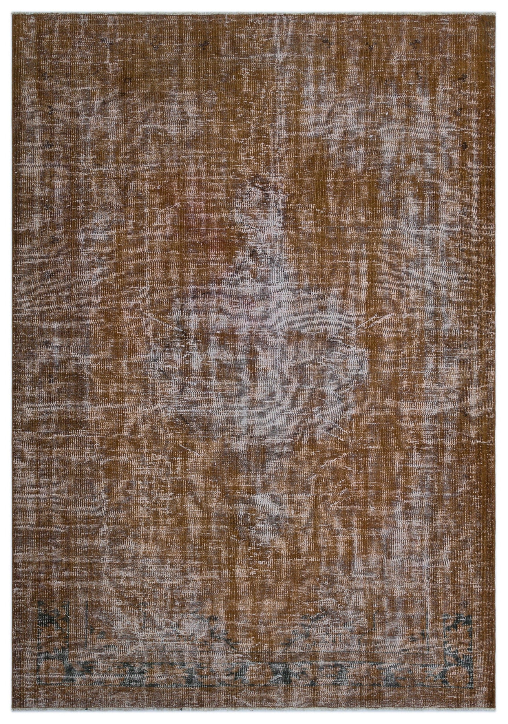 Atina Brown Vintage Wool Handmade Area Rug 5'9" x 9'9"