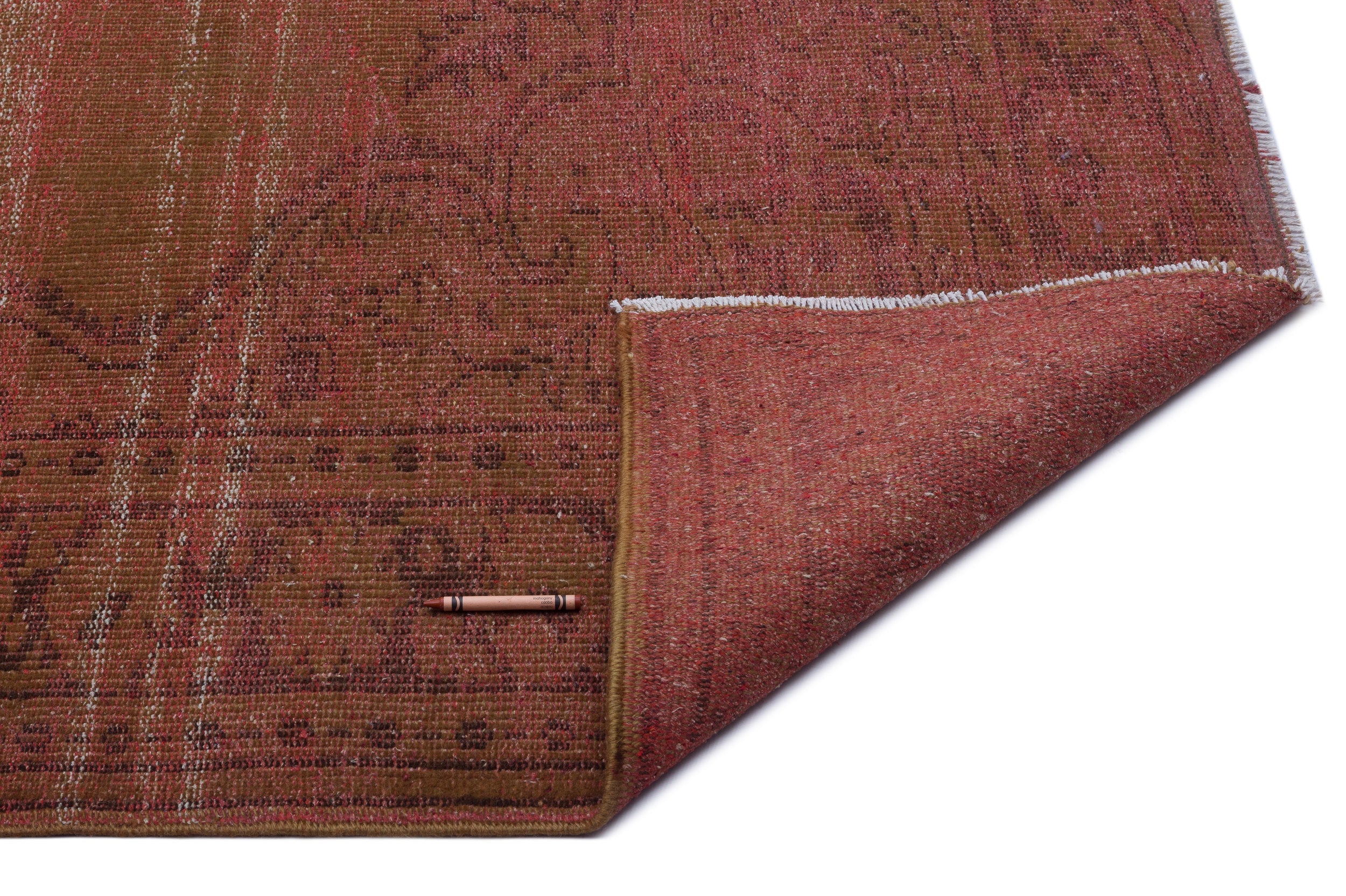Atina Brown Vintage Wool Handmade Area Rug 6'5" x 9'9"