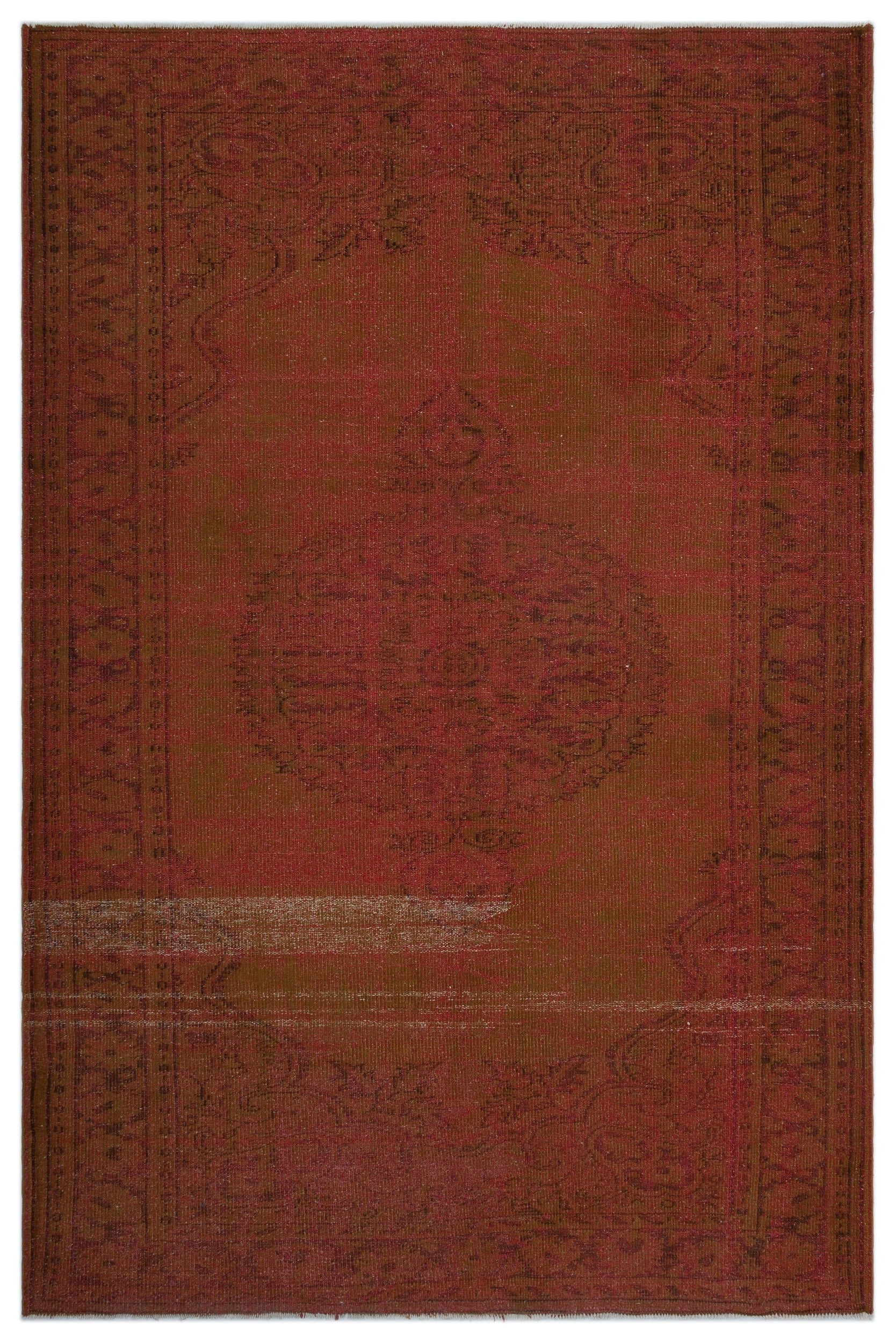 Atina Brown Vintage Wool Handmade Area Rug 6'5" x 9'9"
