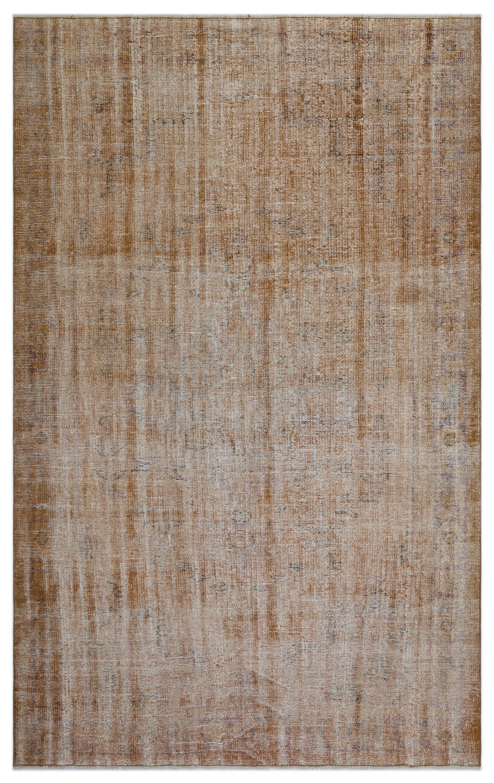 Atina Brown Vintage Wool Handmade Area Rug 6'0" x 9'2"