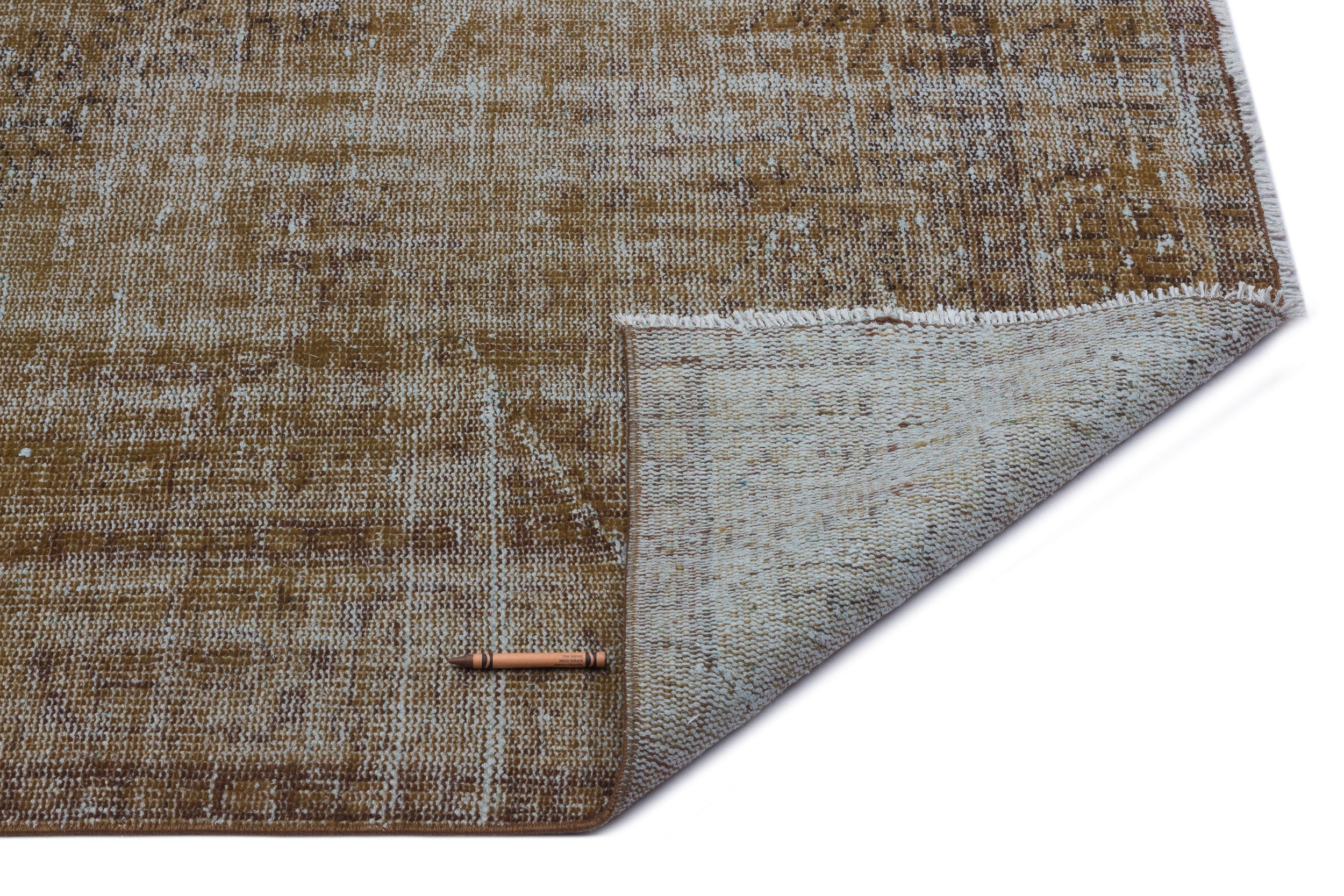 Atina Brown Vintage Wool Handmade Area Rug 6'2" x 9'5"