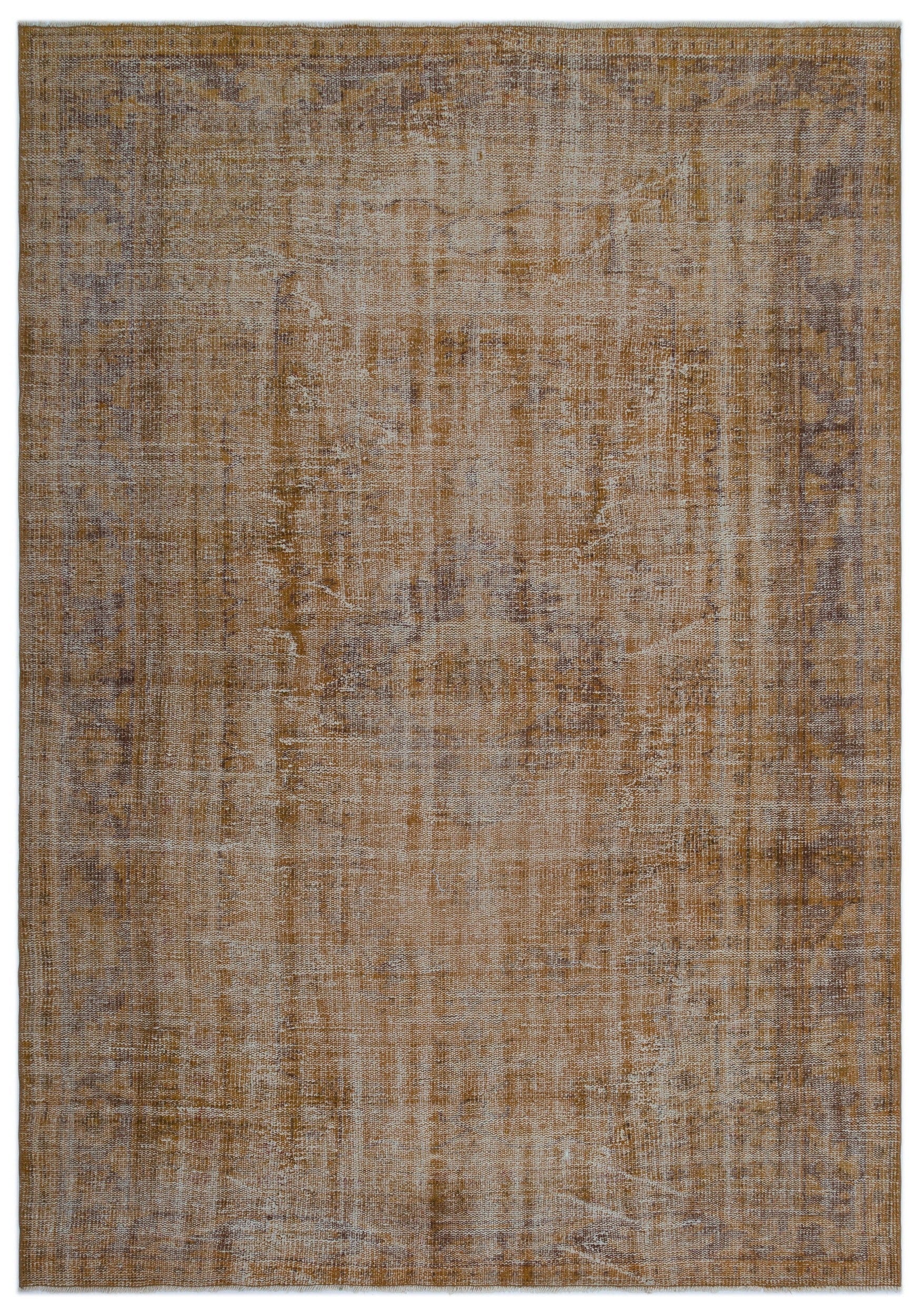 Atina Brown Vintage Wool Handmade Area Rug 5'10" x 9'8"
