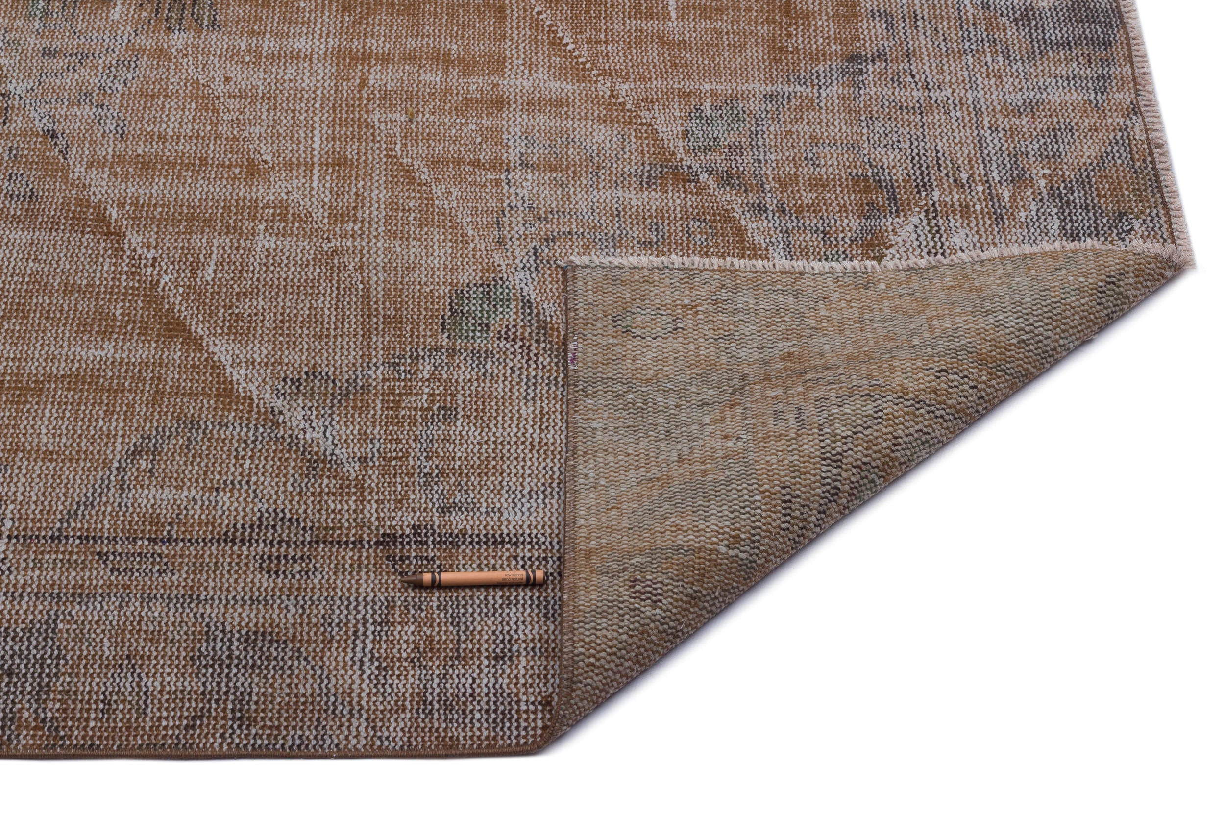 Atina Brown Vintage Wool Handmade Area Rug 5'7" x 9'3"