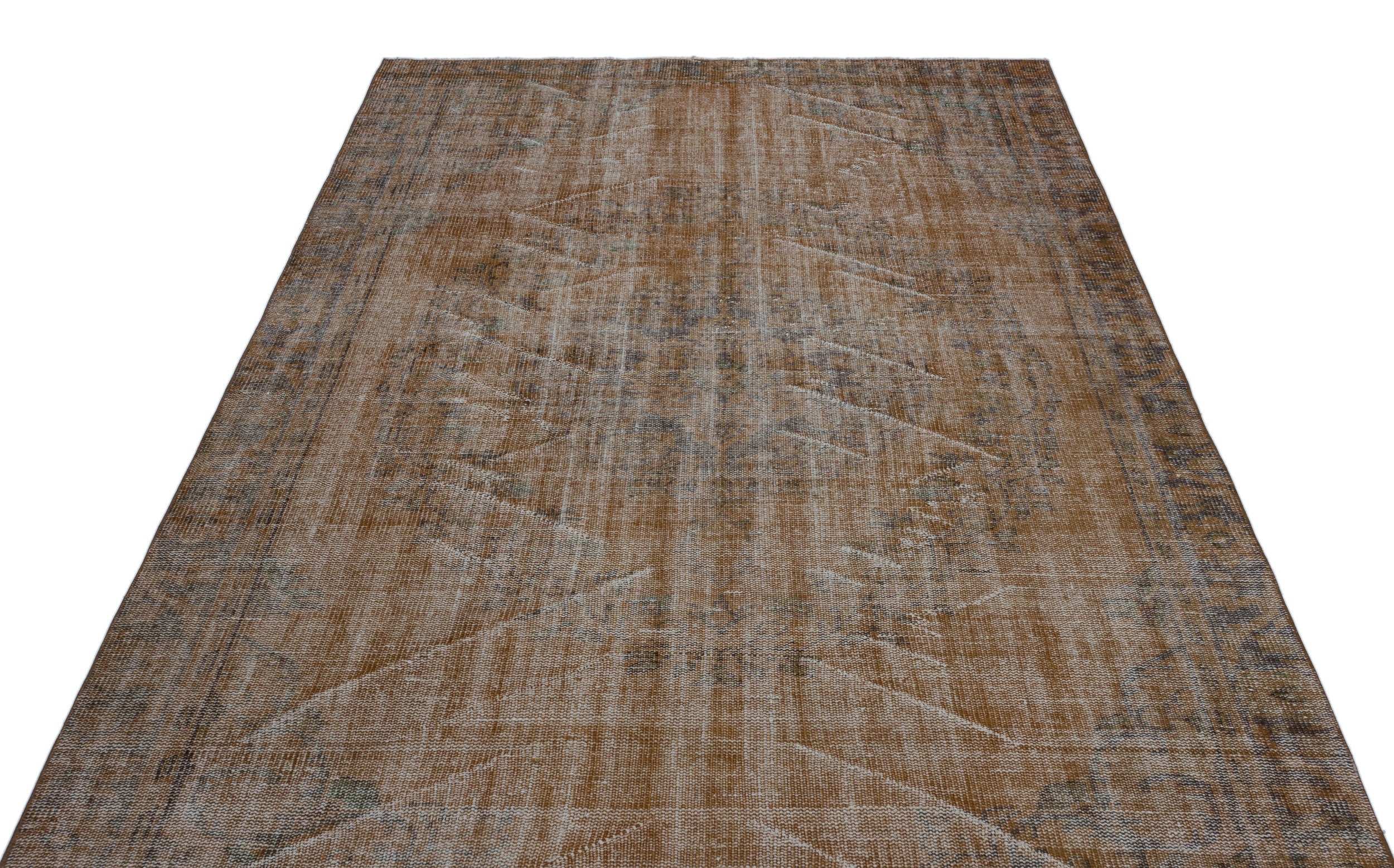 Atina Brown Vintage Wool Handmade Area Rug 5'7" x 9'3"