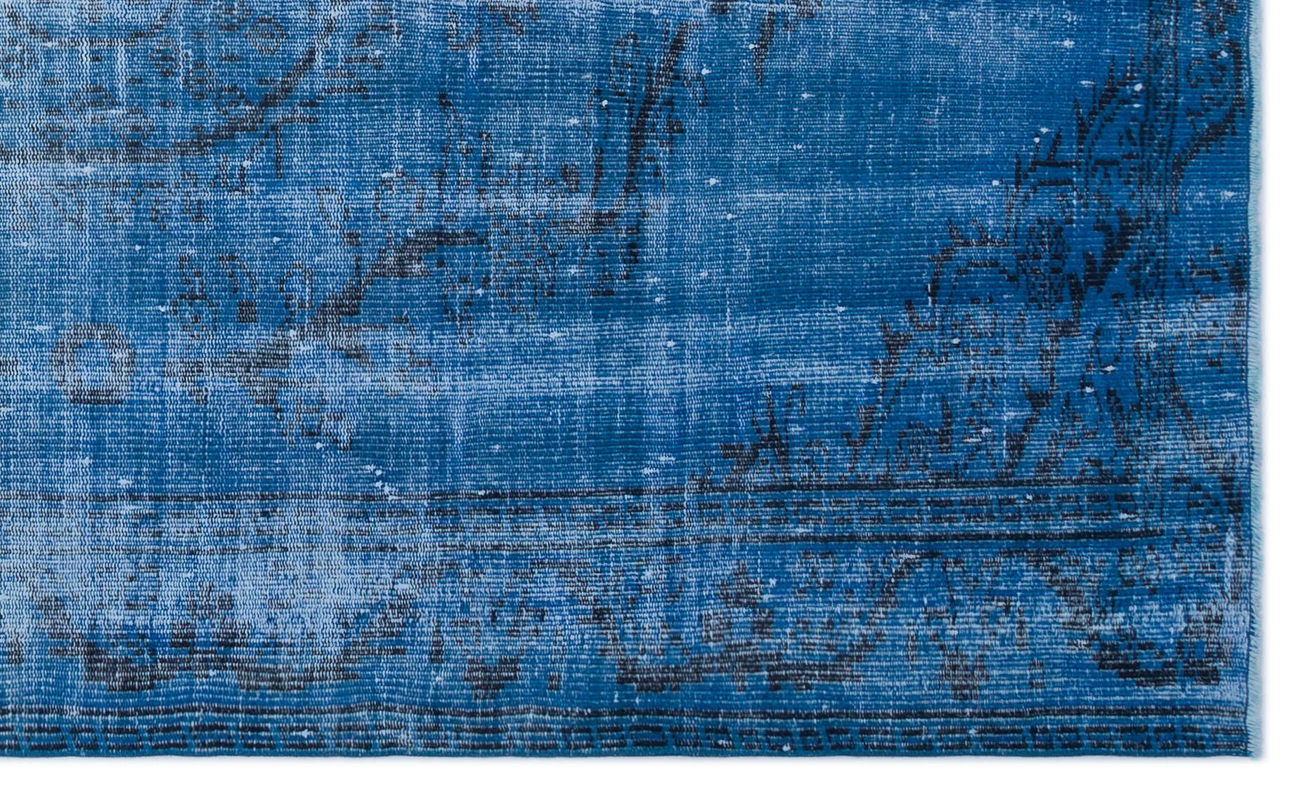 Atina Blue Vintage Wool Handmade Area Rug 5'5" x 8'10"