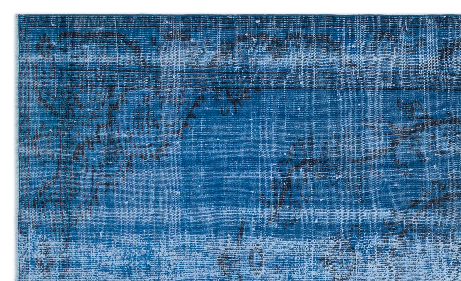 Atina Blue Vintage Wool Handmade Area Rug 5'5" x 8'10"