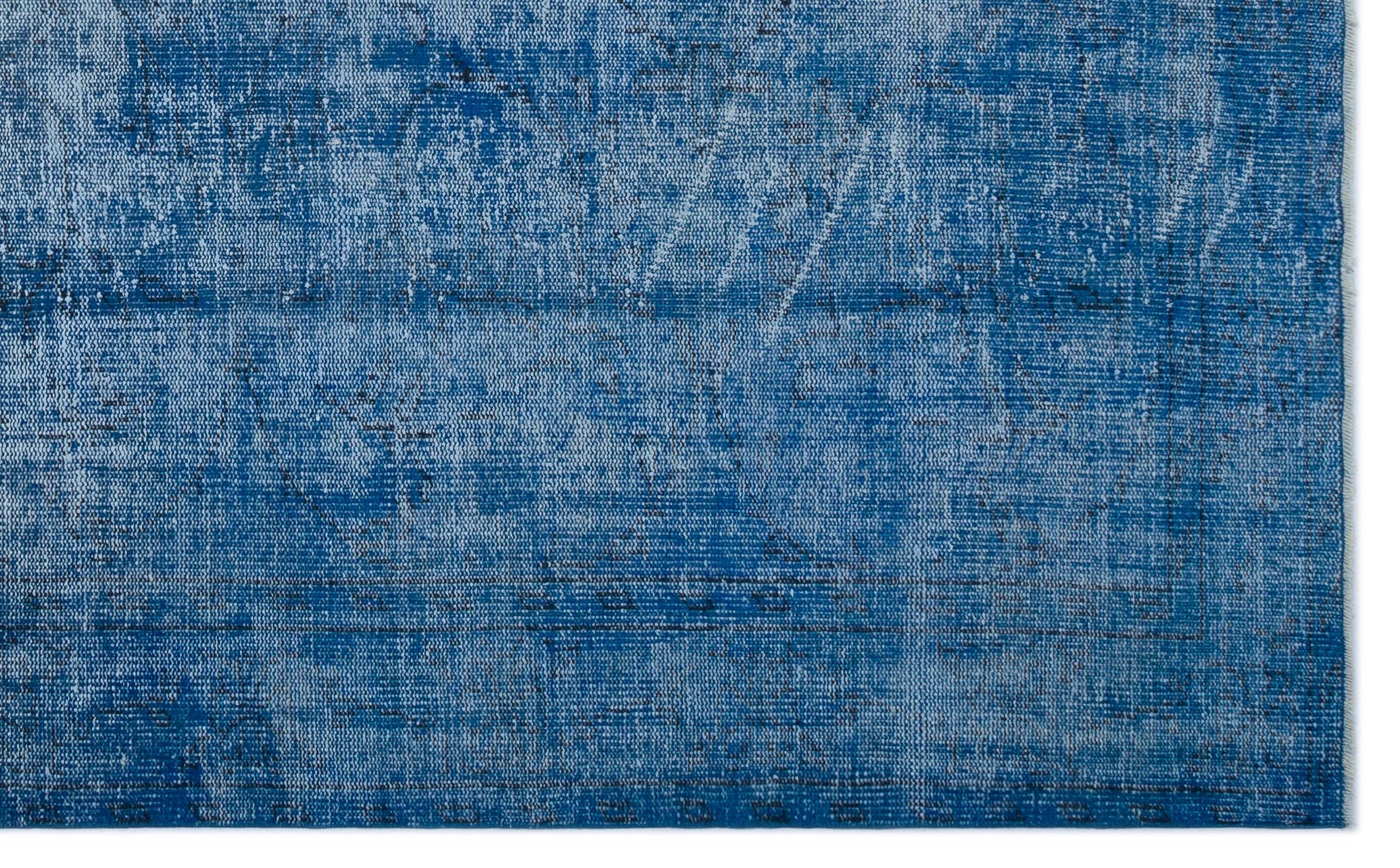 Atina Blue Vintage Wool Handmade Area Rug 6'1" x 9'11"