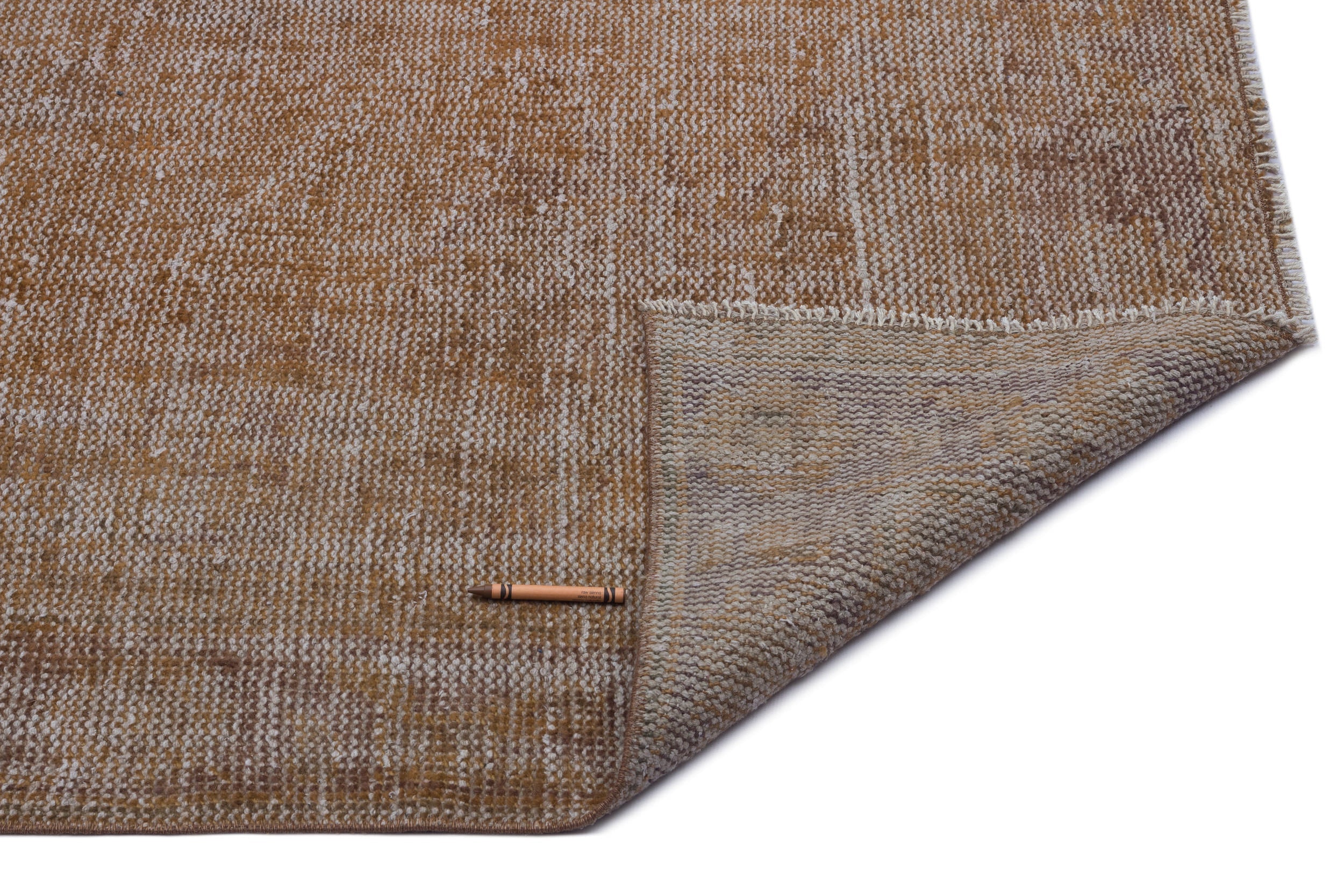 Atina Brown Vintage Wool Handmade Area Rug 6'1" x 9'11"