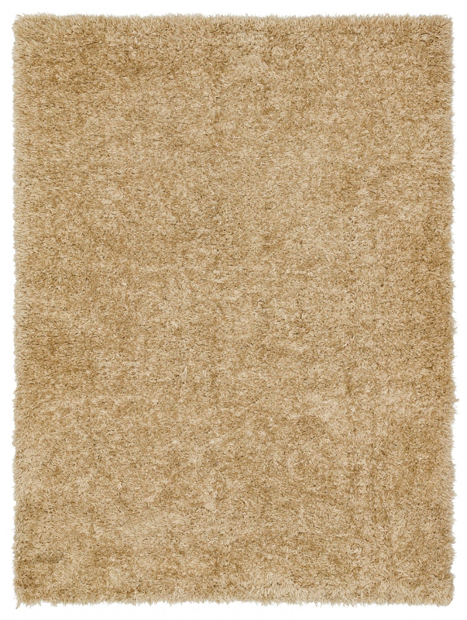 Shaggy Area Rug - Machine Made Brown Woven Carpet With Cotton Thread
