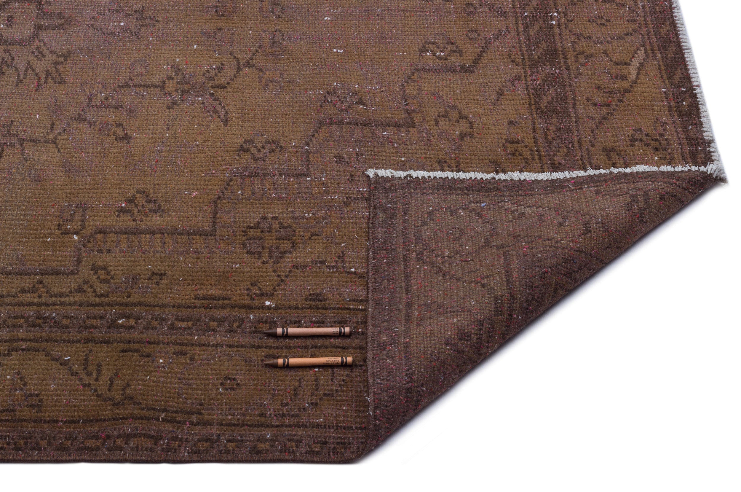 Atina Brown Vintage Wool Handmade Area Rug 4'11" x 8'6"