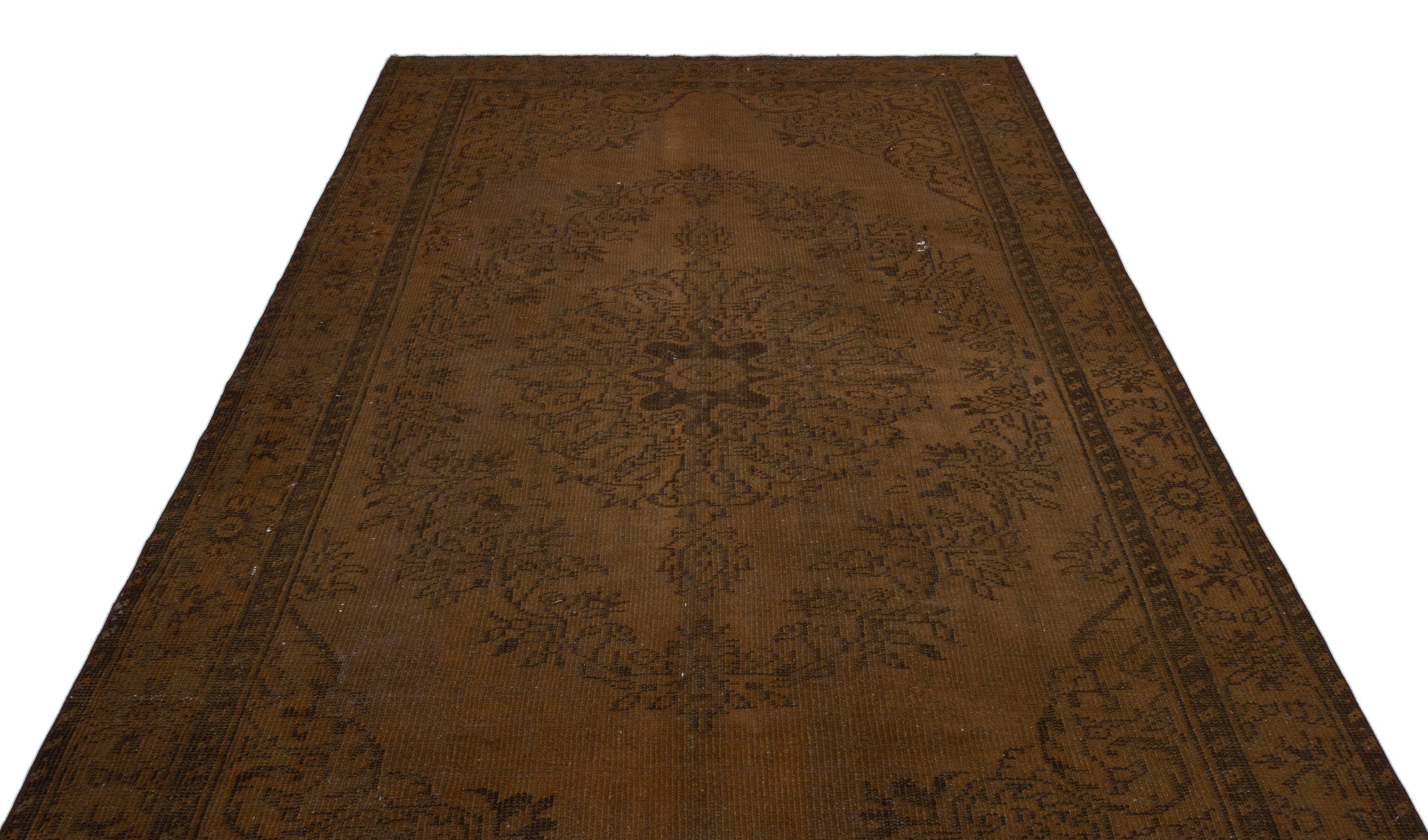 Atina Brown Vintage Wool Handmade Area Rug 6'3" x 10'2"