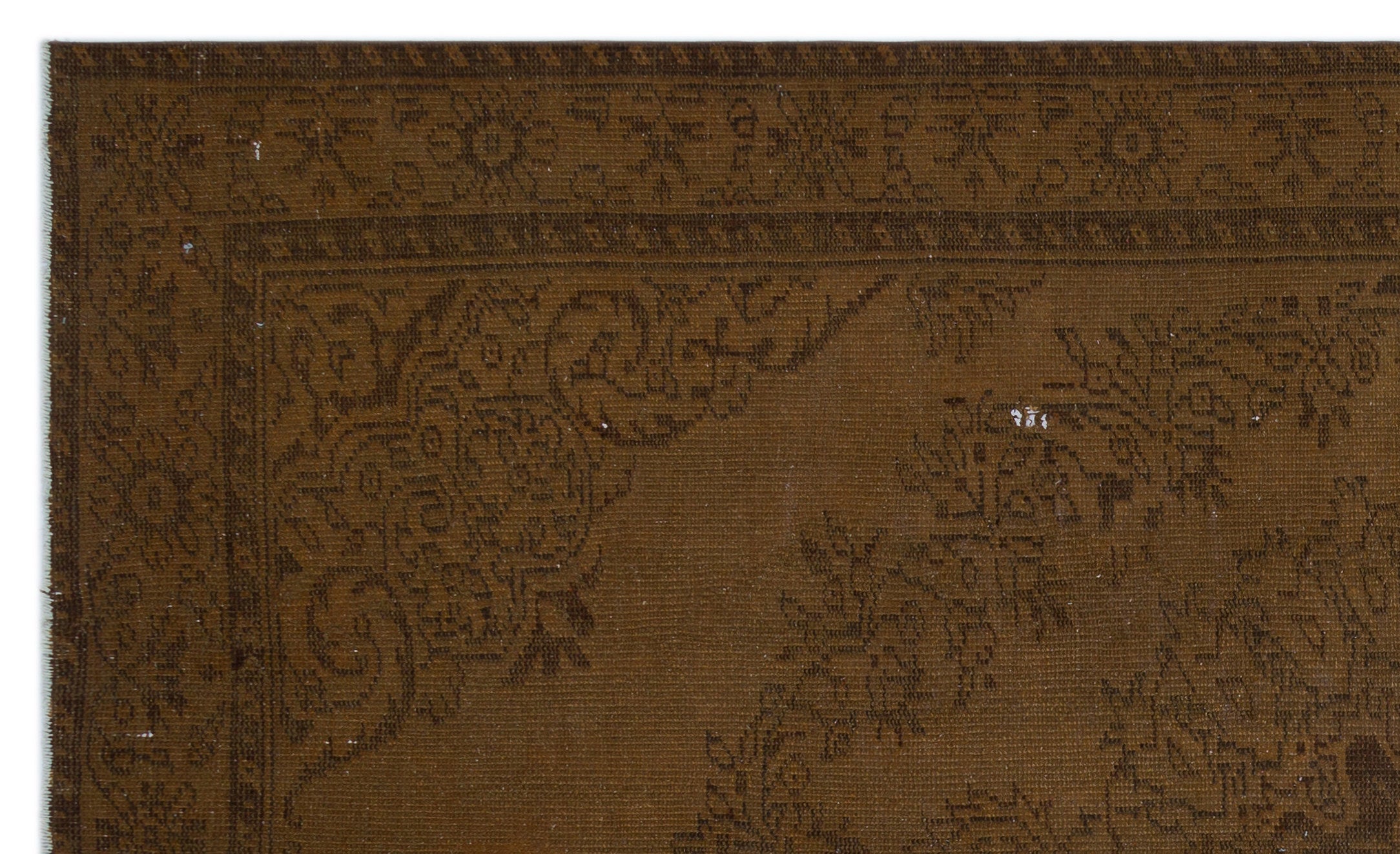 Atina Brown Vintage Wool Handmade Area Rug 6'3" x 10'2"