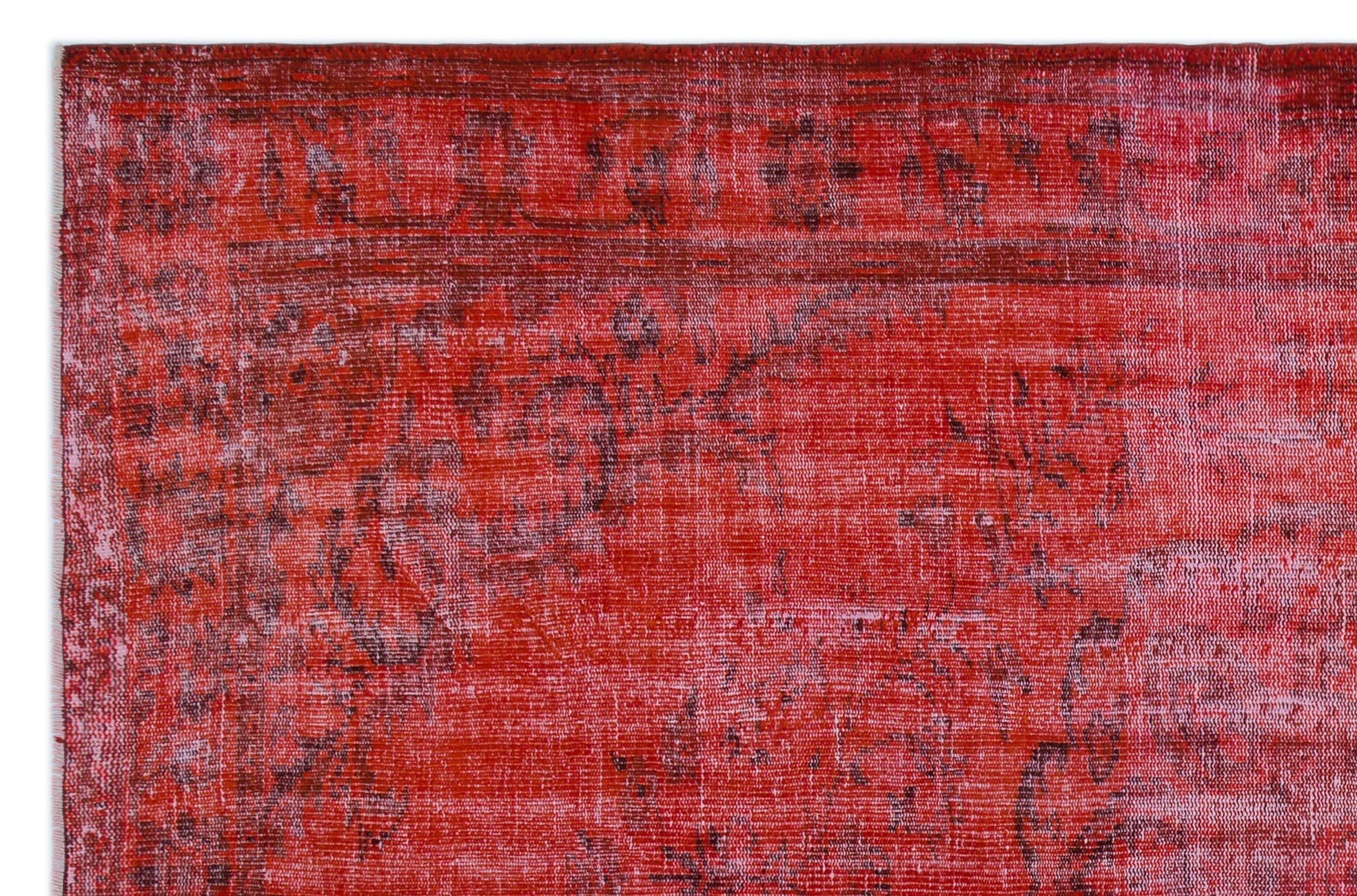 Atina Orange Vintage Wool Handmade Area Rug 7'1" x 8'1"