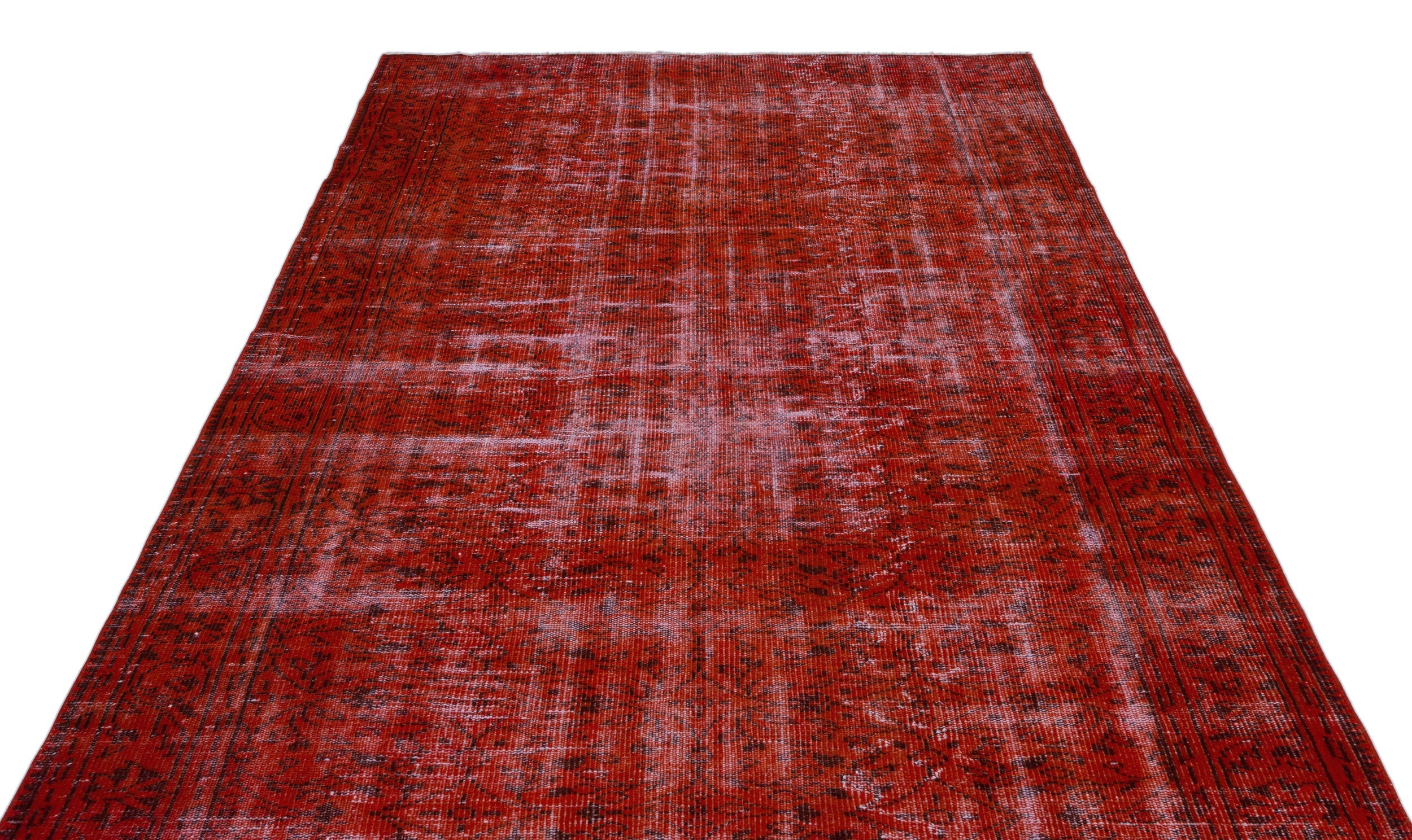 Atina Orange Vintage Wool Handmade Area Rug 5'11" x 9'3"