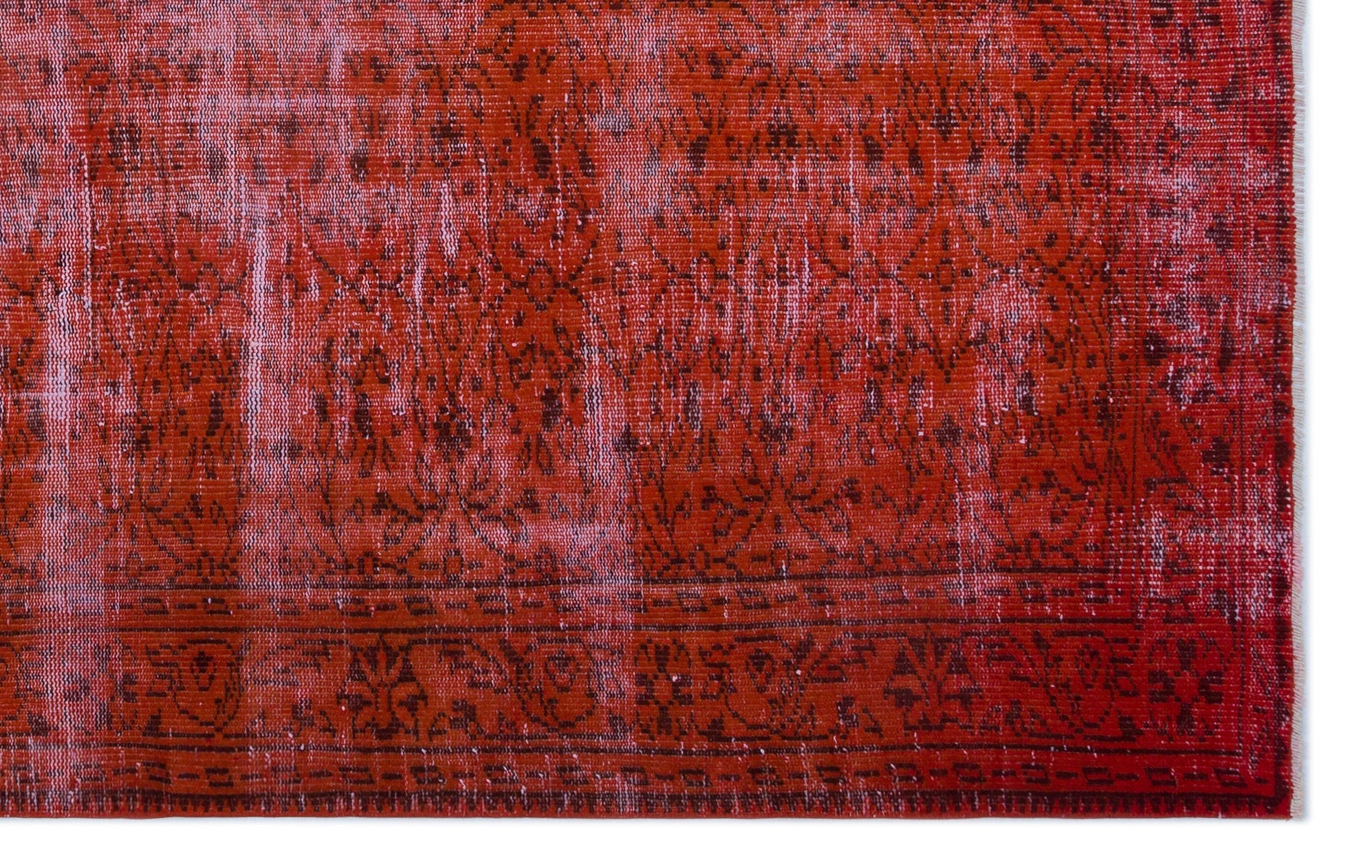Atina Orange Vintage Wool Handmade Area Rug 5'11" x 9'3"