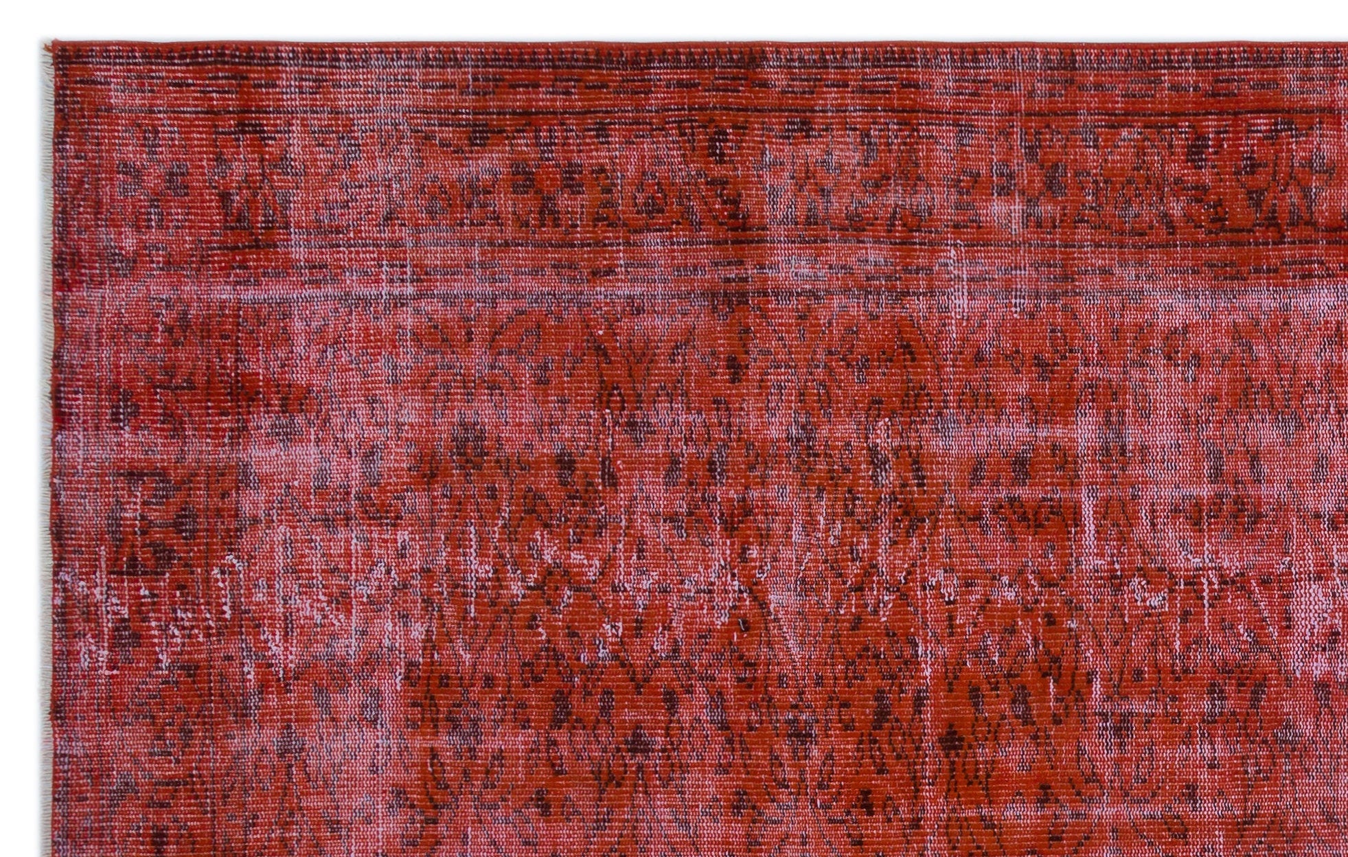 Atina Orange Vintage Wool Handmade Area Rug 5'11" x 9'3"