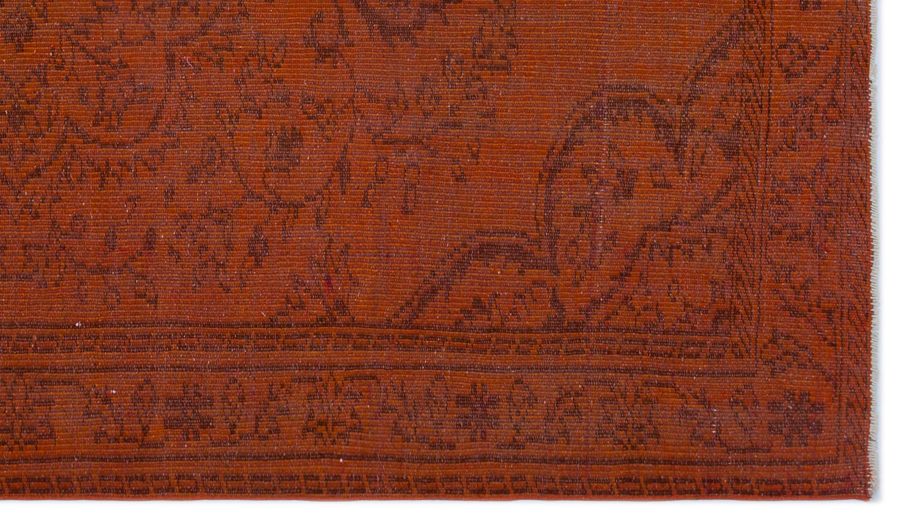 Atina Orange Vintage Wool Handmade Area Rug 4'10" x 8'4"