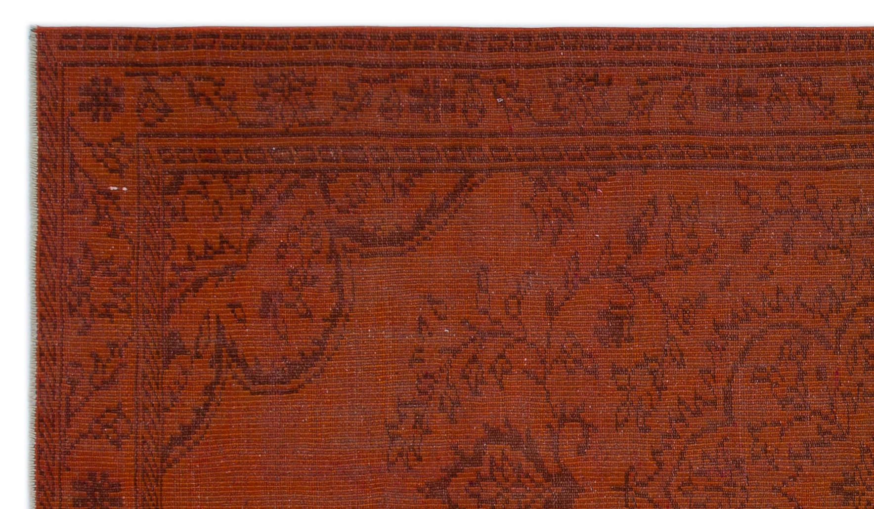 Atina Orange Vintage Wool Handmade Area Rug 4'10" x 8'4"