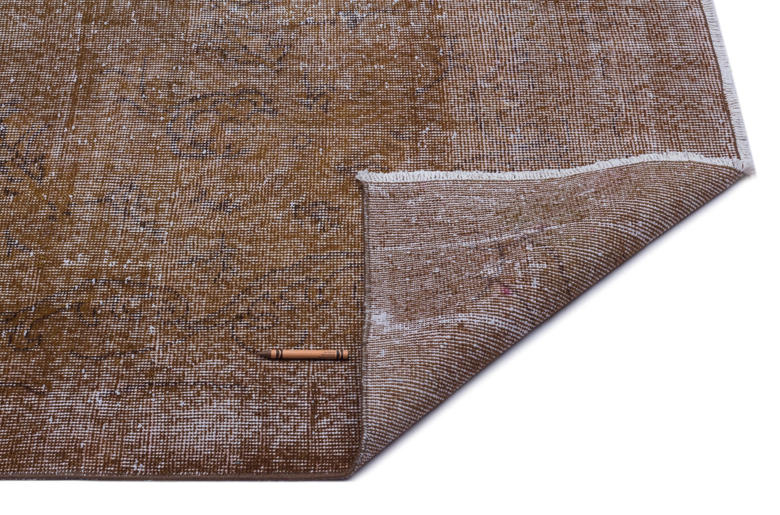 Atina Brown Vintage Wool Handmade Area Rug 6'6" x 10'3"