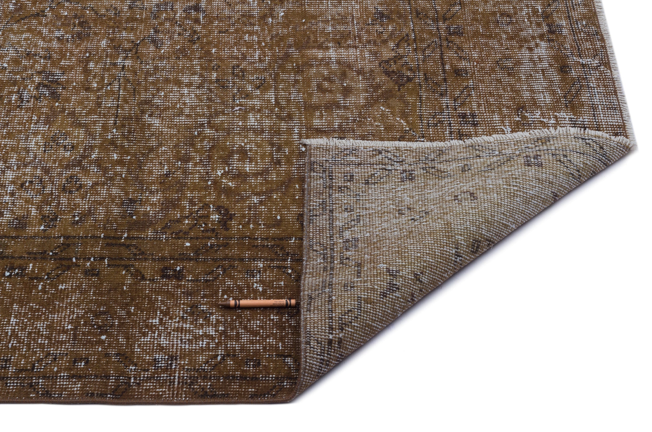 Atina Brown Vintage Wool Handmade Area Rug 6'0" x 9'4"
