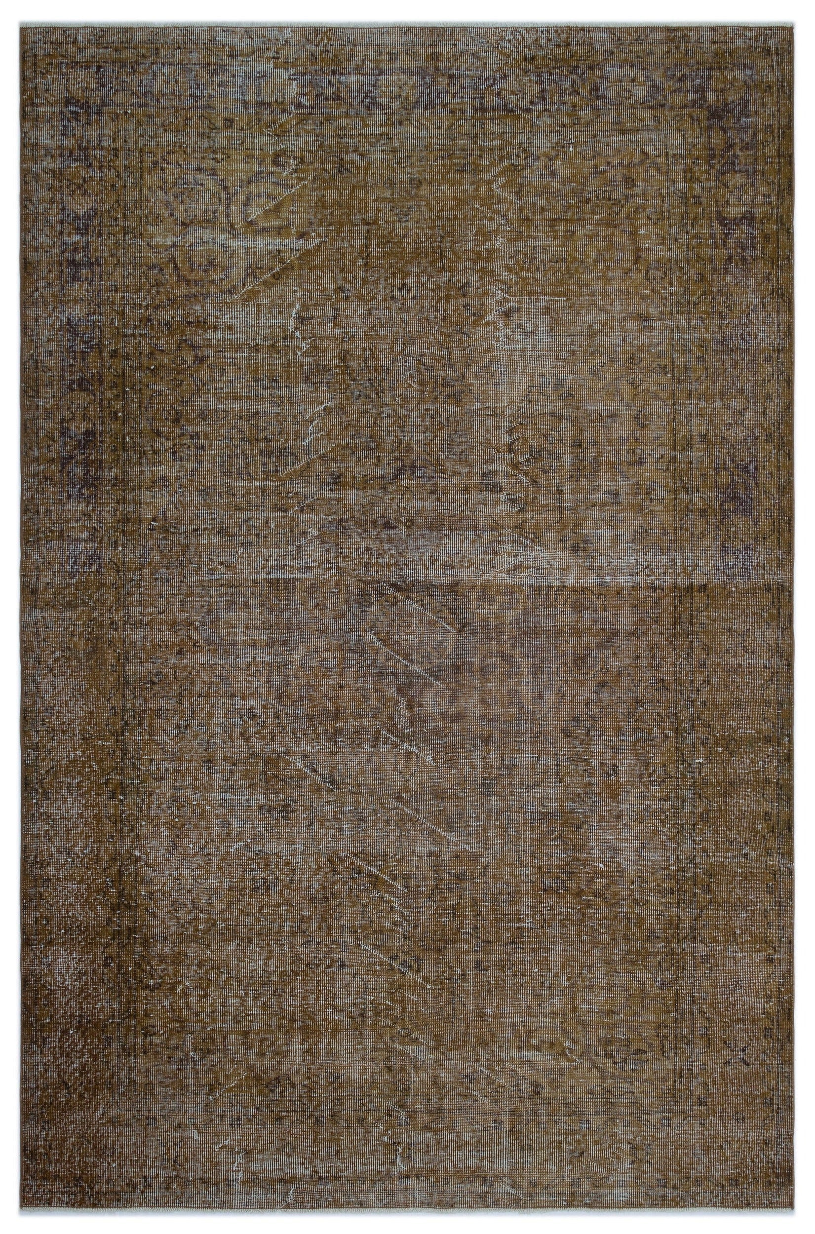 Atina Brown Vintage Wool Handmade Area Rug 6'0" x 9'4"