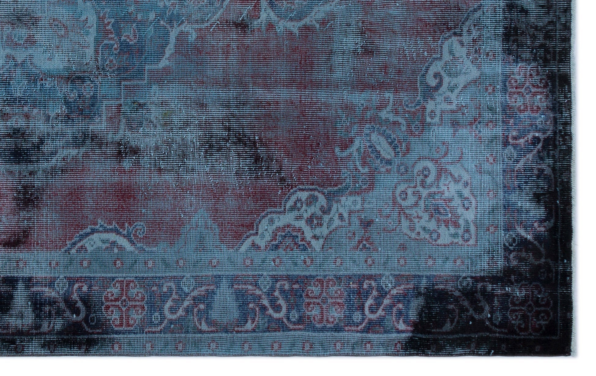 Atina Blue Vintage Wool Handmade Area Rug 5'10" x 9'2"