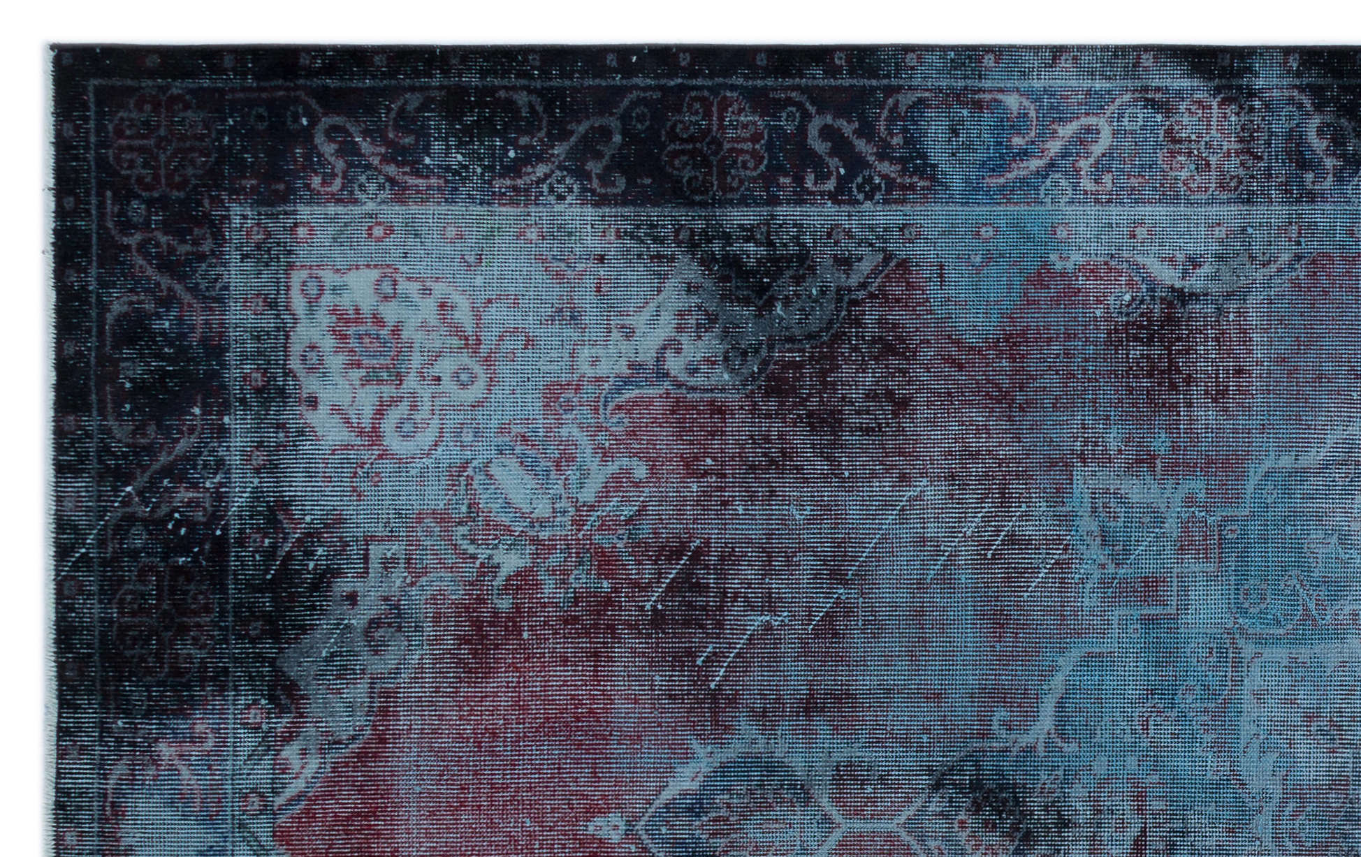 Atina Blue Vintage Wool Handmade Area Rug 5'10" x 9'2"