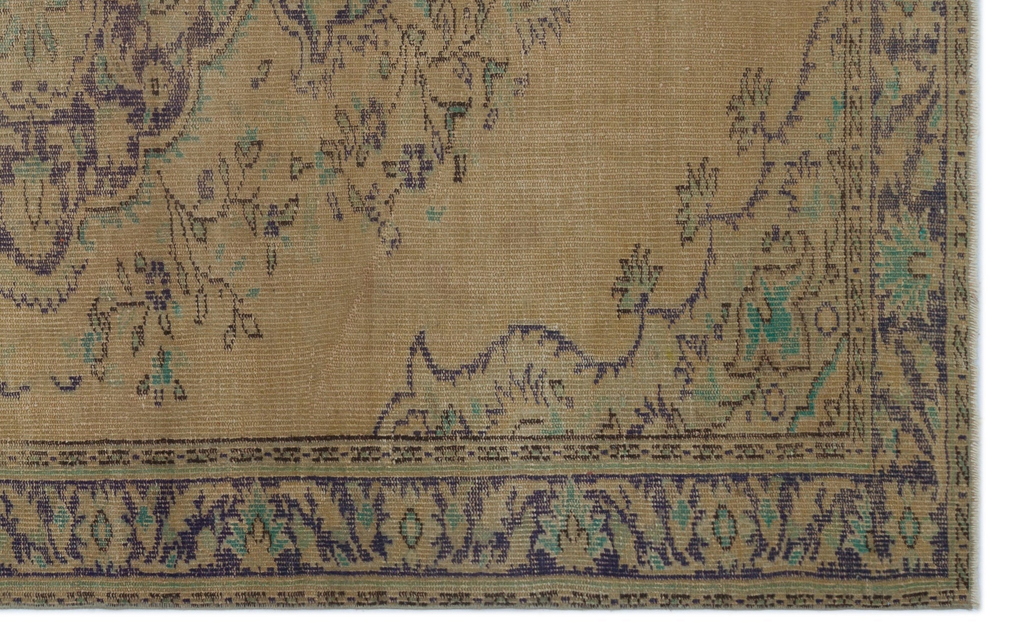 Atina Brown Vintage Wool Handmade Area Rug 5'9" x 9'1"