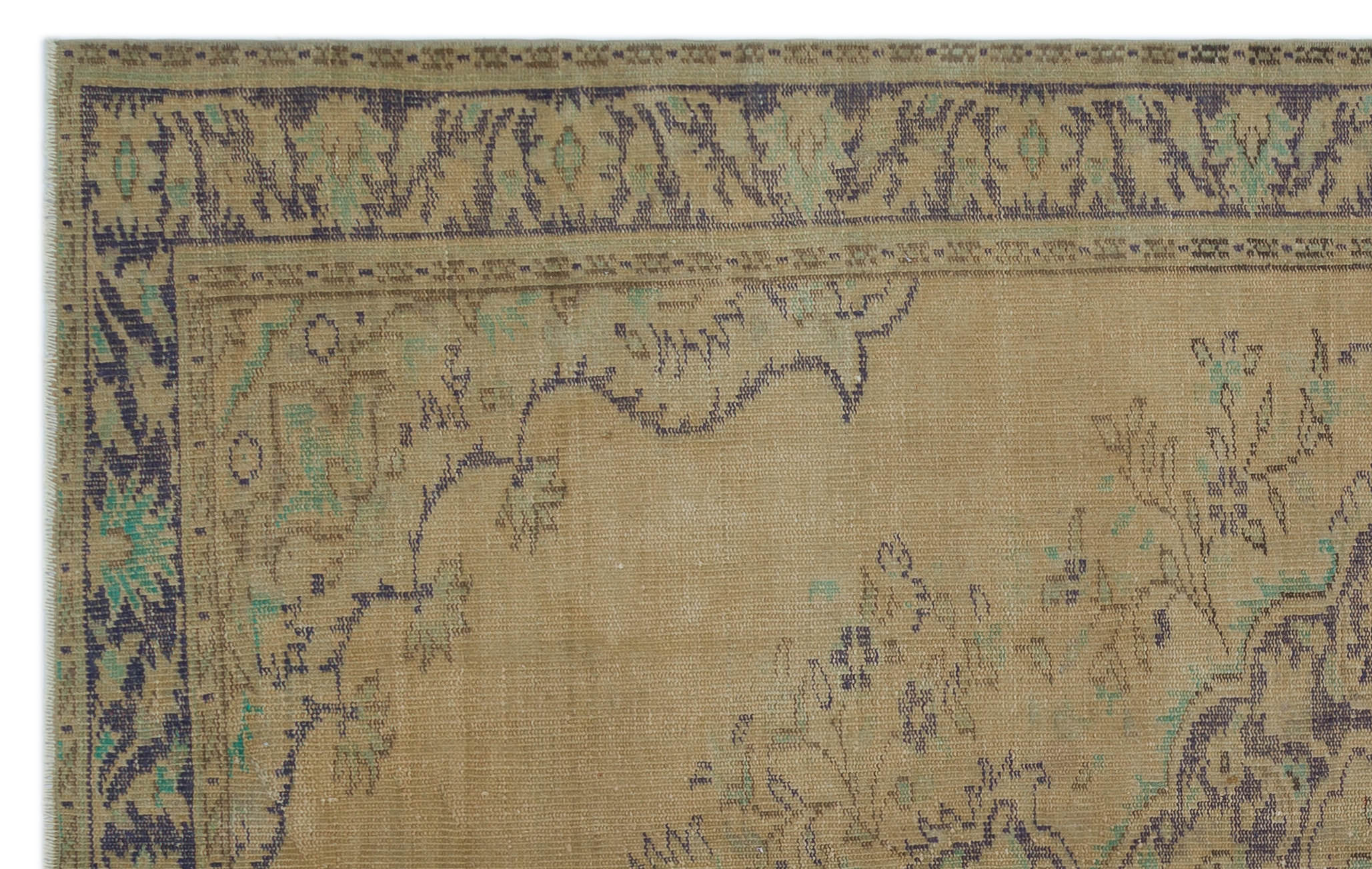 Atina Brown Vintage Wool Handmade Area Rug 5'9" x 9'1"