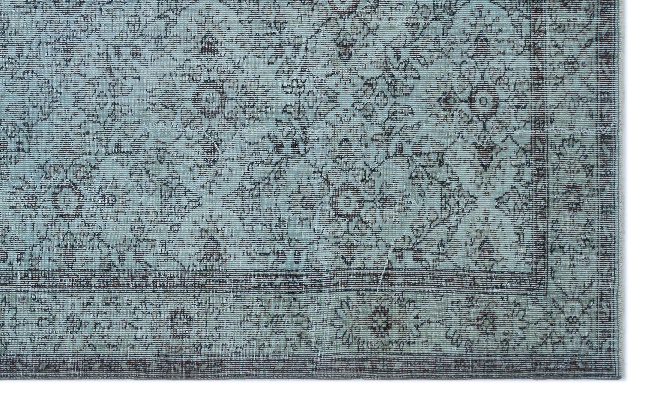 Atina Blue Vintage Wool Handmade Area Rug 6'0" x 9'3"