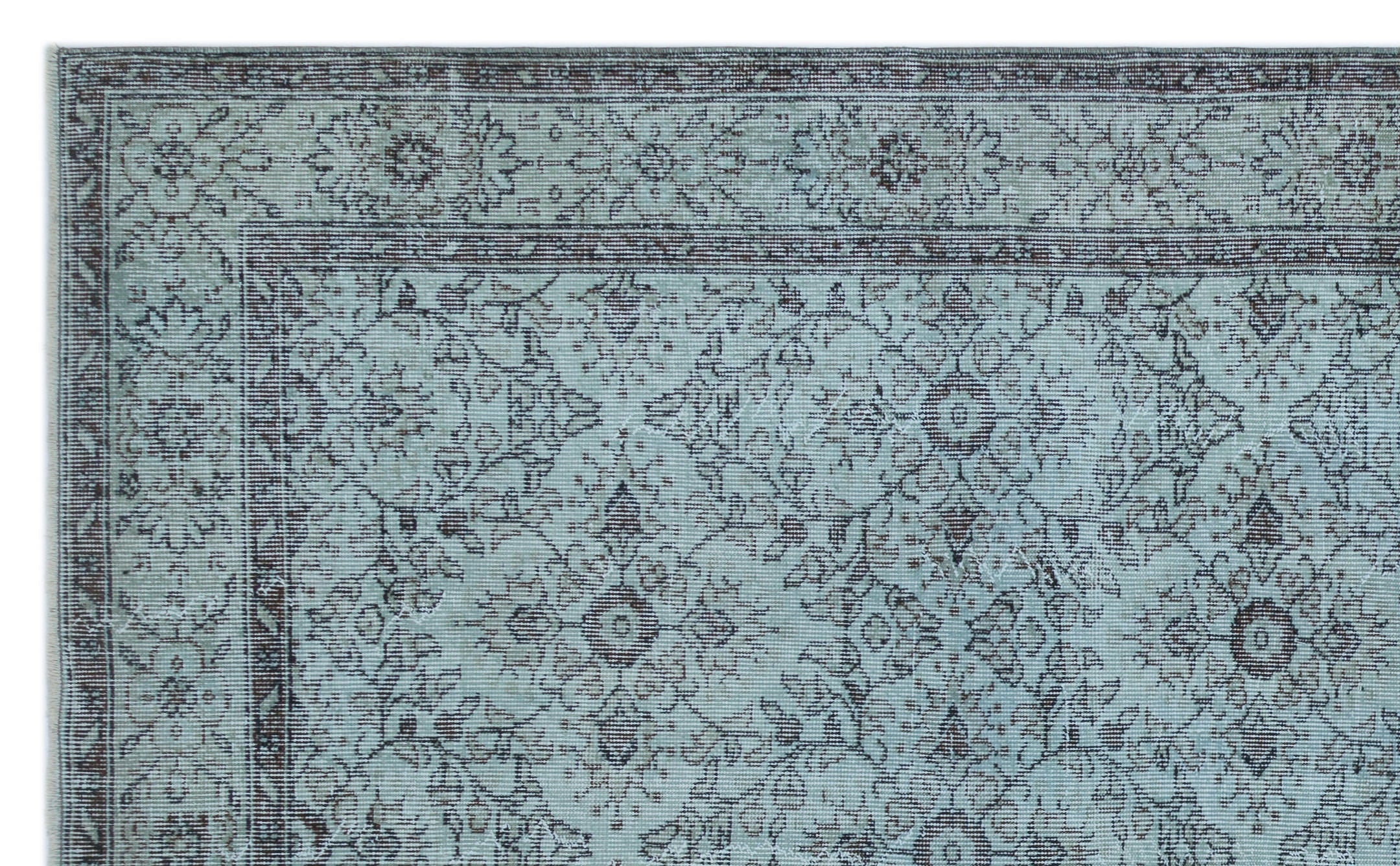 Atina Blue Vintage Wool Handmade Area Rug 6'0" x 9'3"