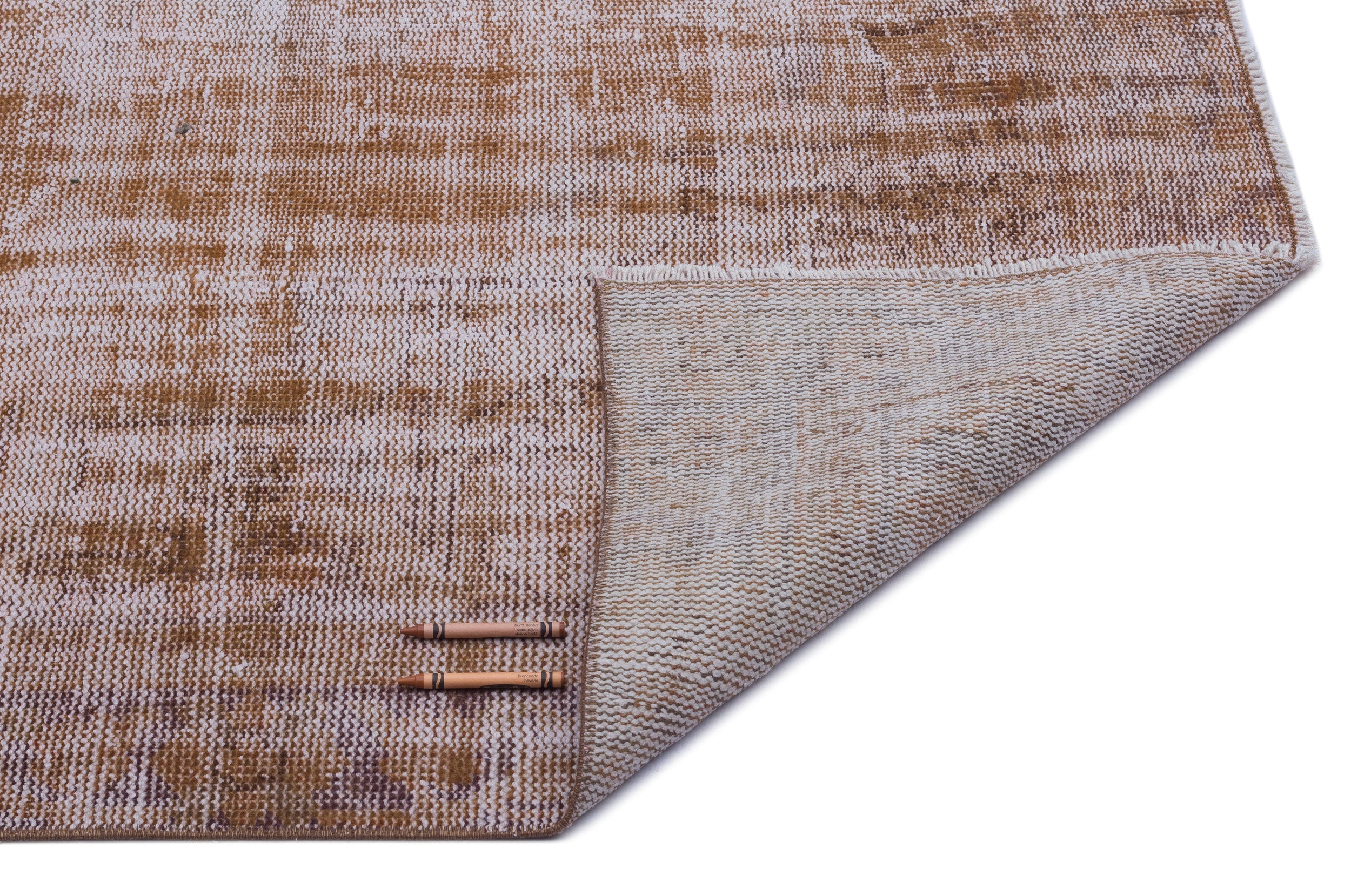 Atina Brown Vintage Wool Handmade Area Rug 5'5" x 8'6"