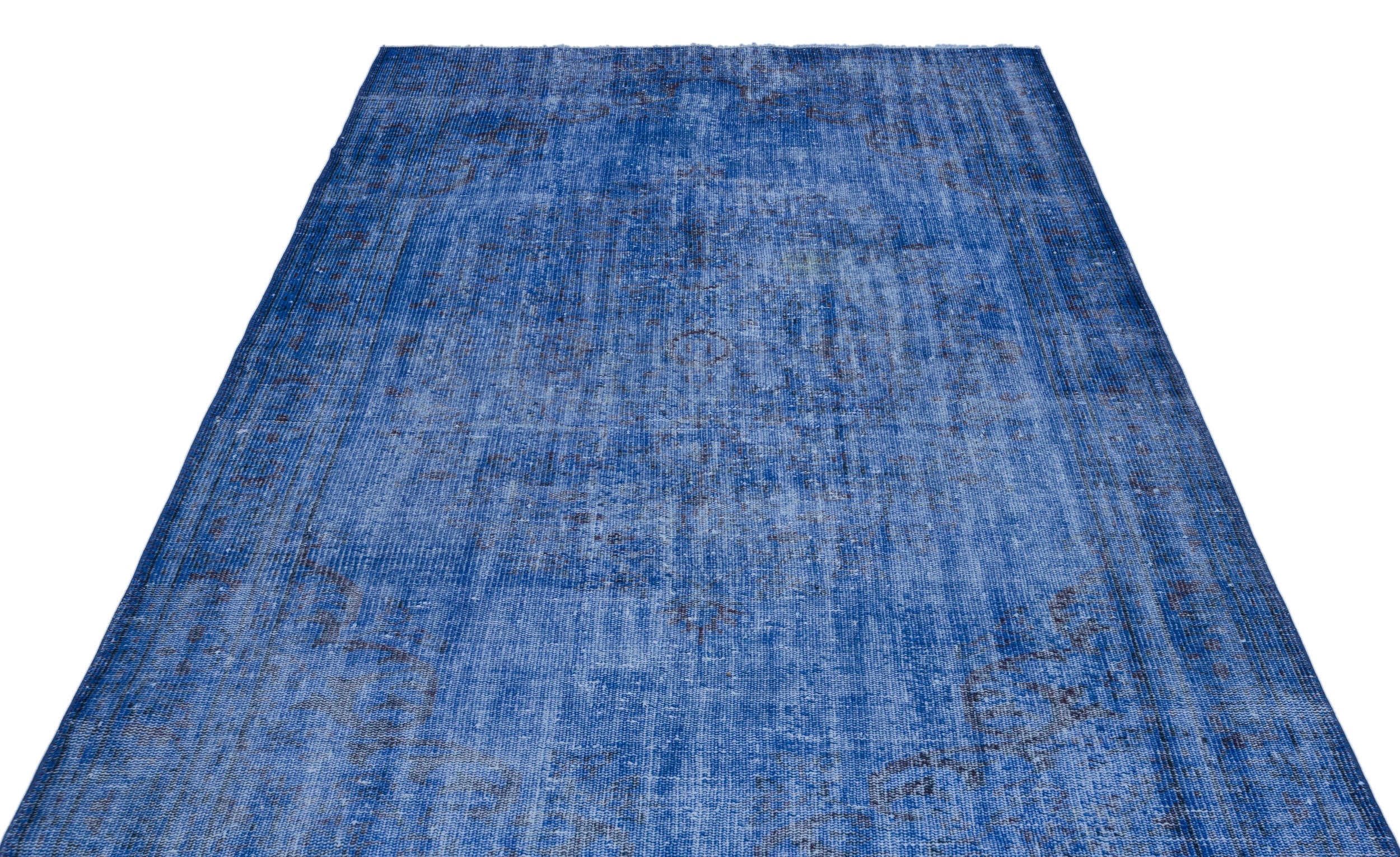 Atina Blue Vintage Wool Handmade Area Rug 5'0" x 9'3"